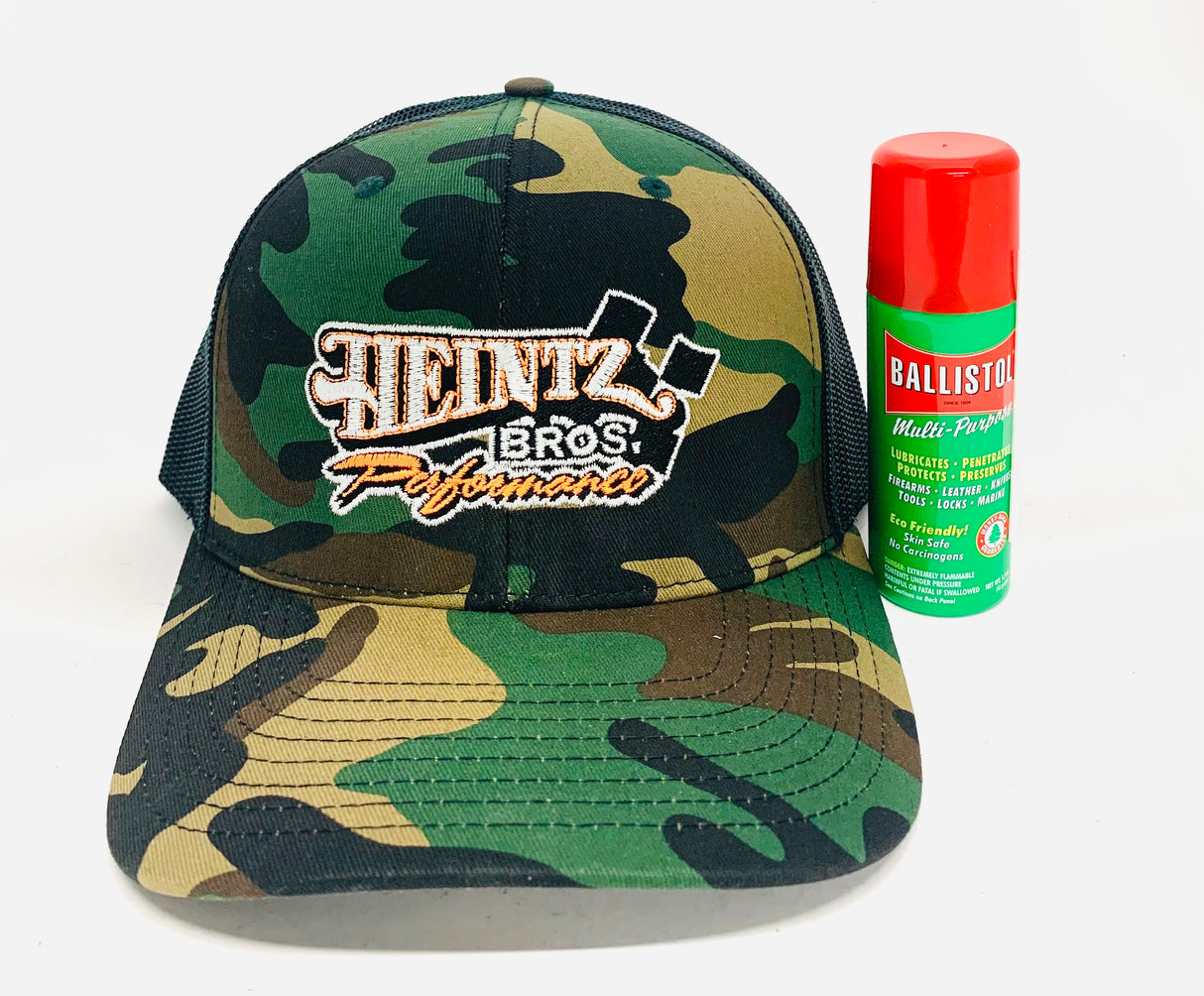 Ballistol Multi-Purpose Lubricant Gun Cleaner - 1.5oz aerosol can w/ Heintz Camo Hat