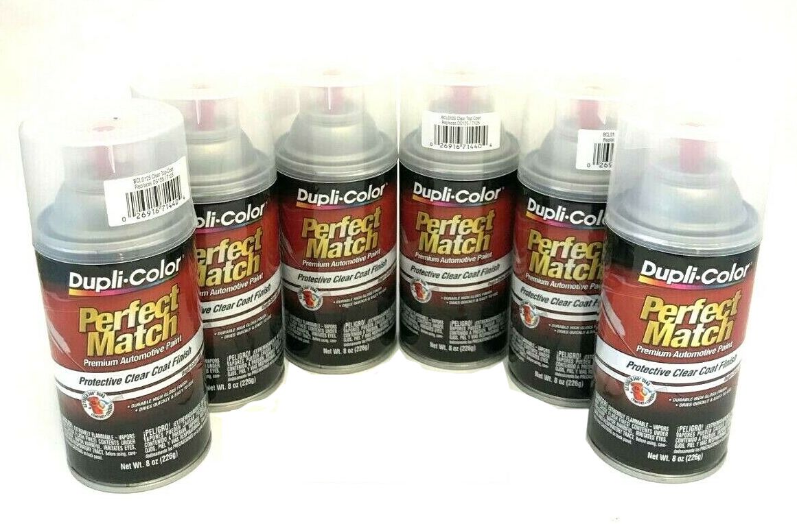 Duplicolor BCL0125-6 PACK Perfect Match Protective CLEAR Top Coat Finish - 8 oz