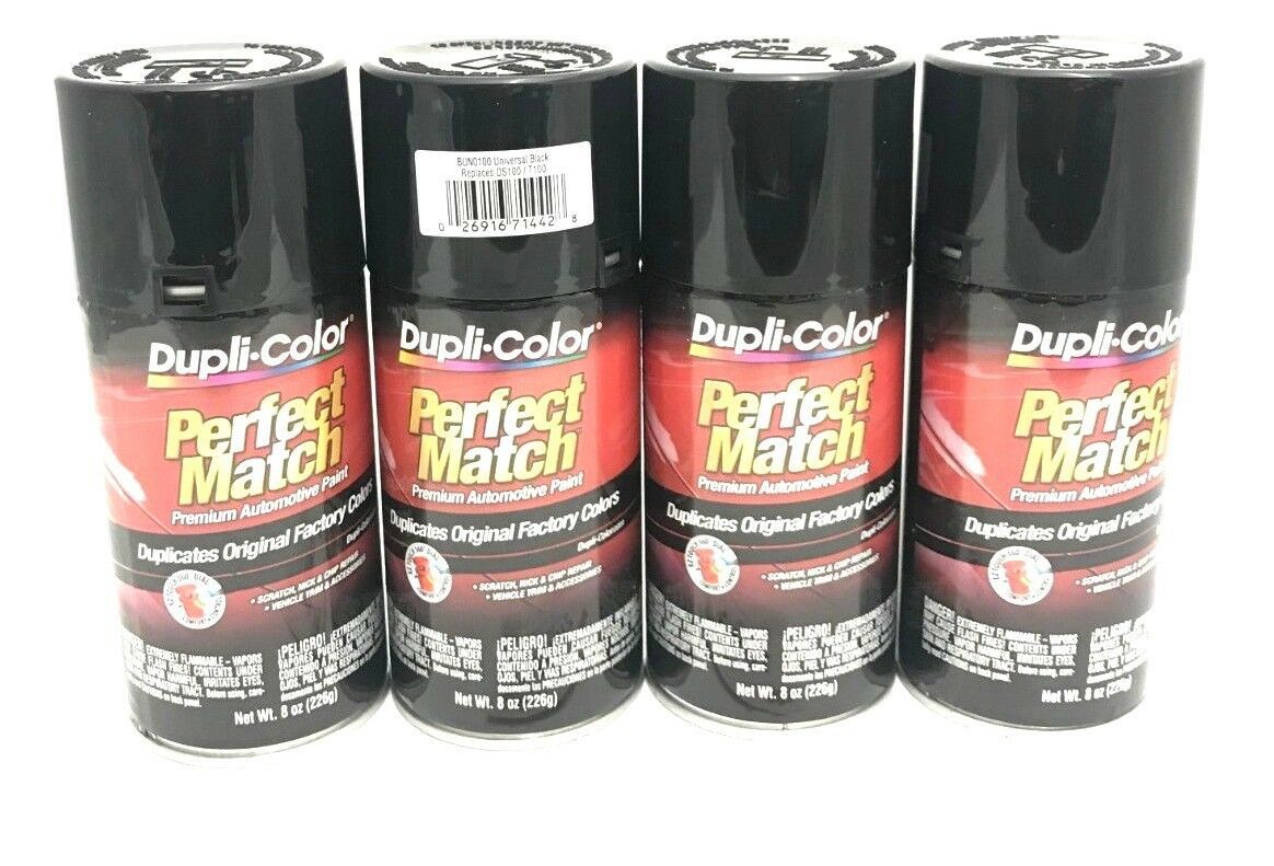 Duplicolor BUN0100-4 PACK Perfect Match Universal Black Paint - 8 oz Aerosol can