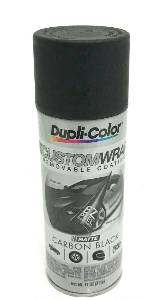 Duplicolor CWRC794 Custom Wrap Removable Paint Carbon Black Matte - 11 oz