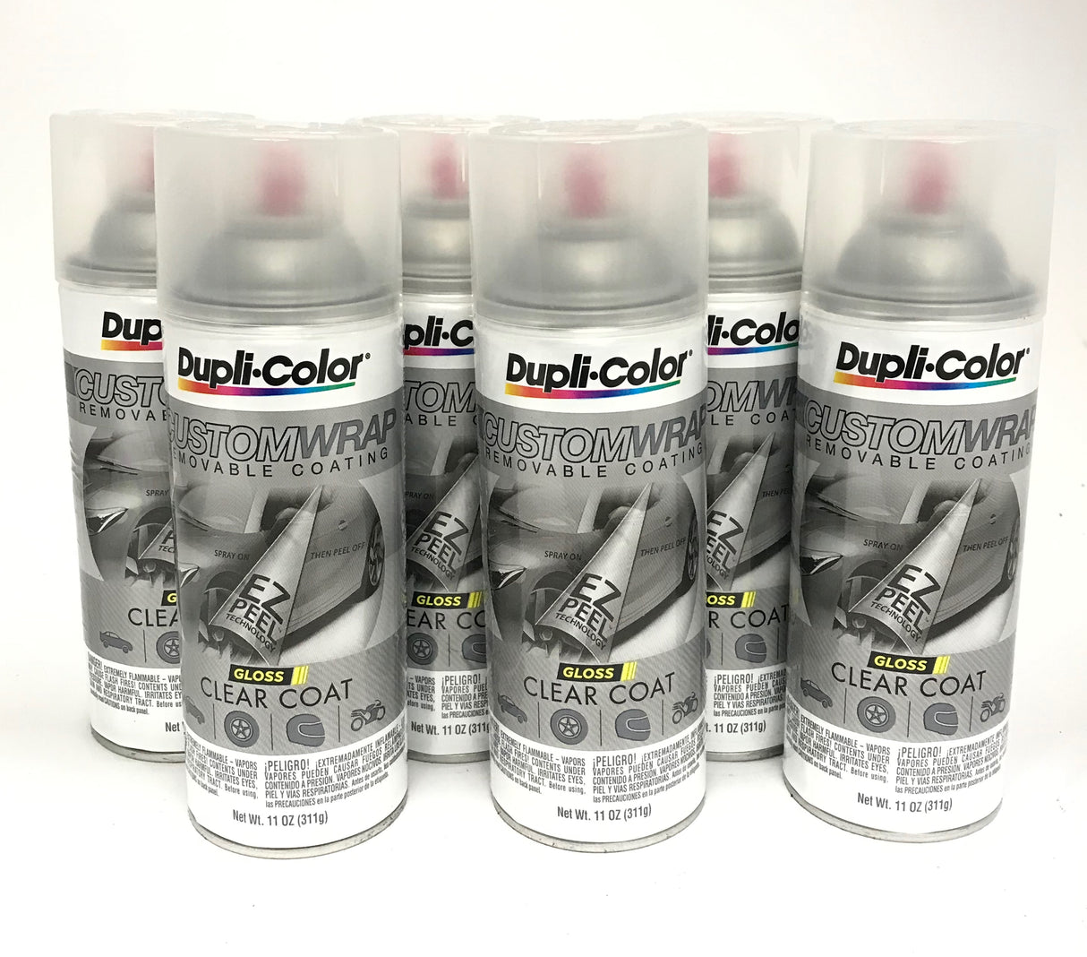 Duplicolor CWRC901 - 6 Pack Custom Wrap Removable Paint Gloss Clear - 11oz