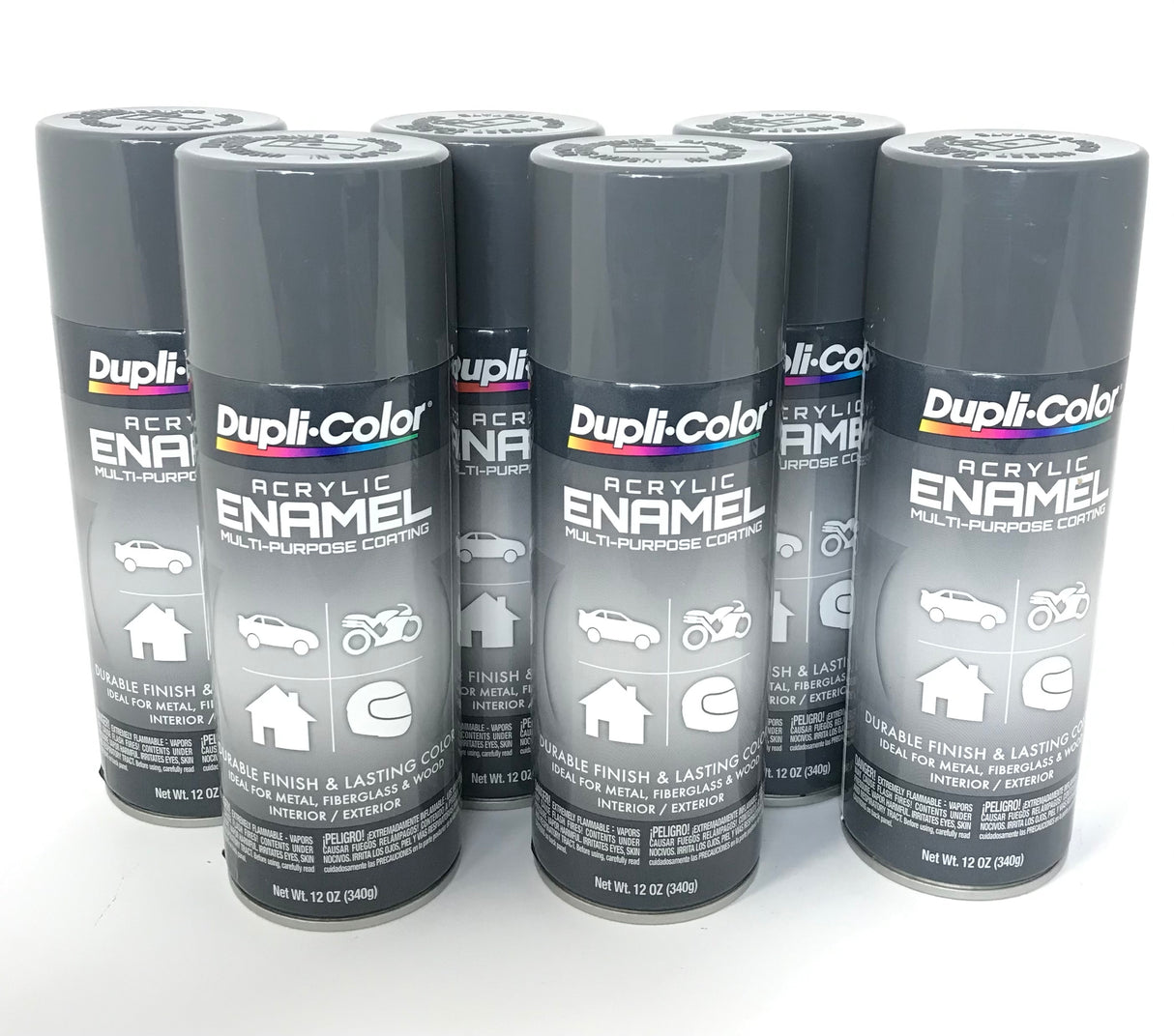 Dupli-Color DA1612 - 6 Pack Machinery Gray Acrylic Enamel Multi-Purpose Coating - 12 oz. ea.