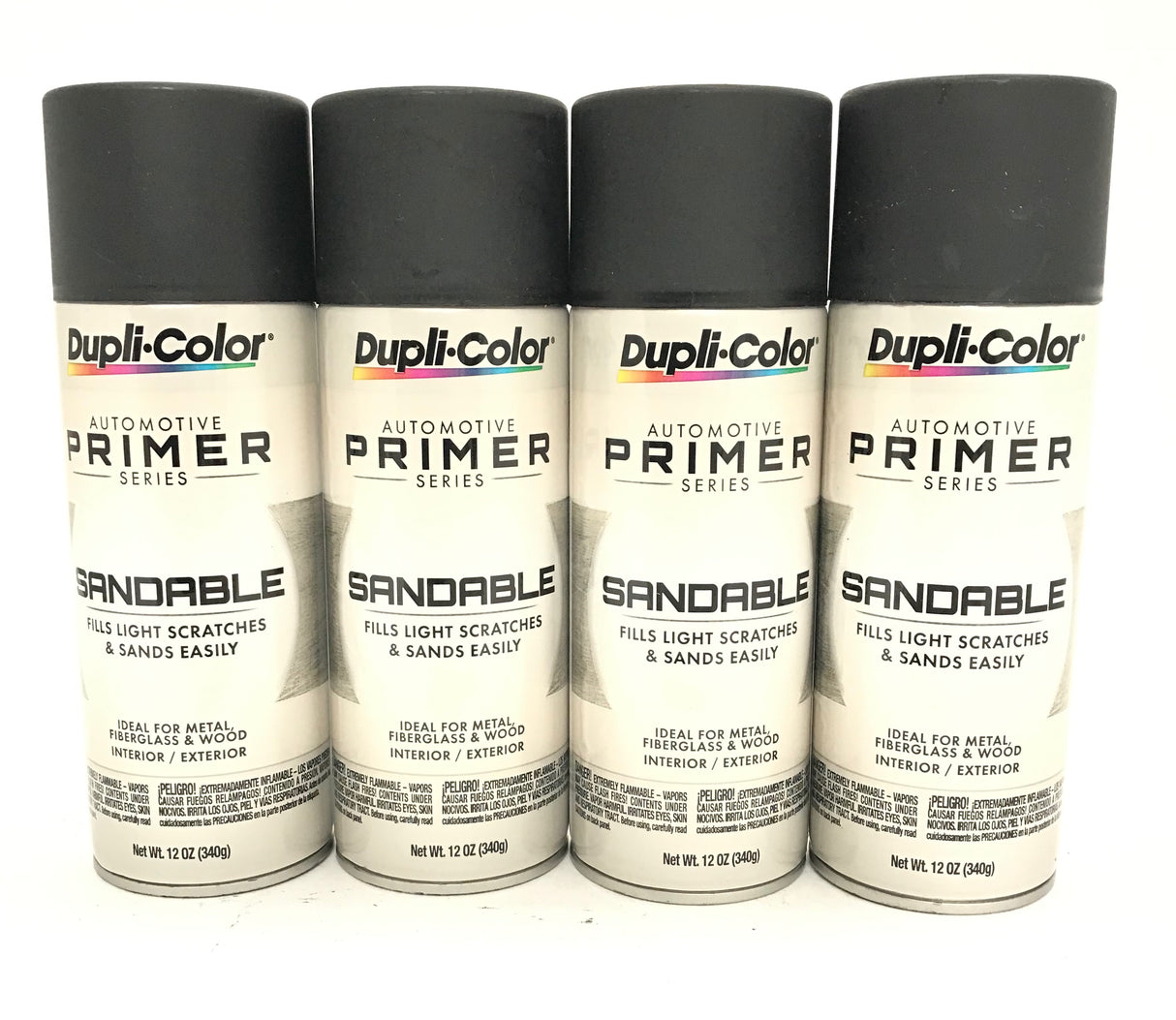 Duplicolor DAP1698-4 PACK BLACK HOT ROD Sandable All-Purpose Primer - 12 oz