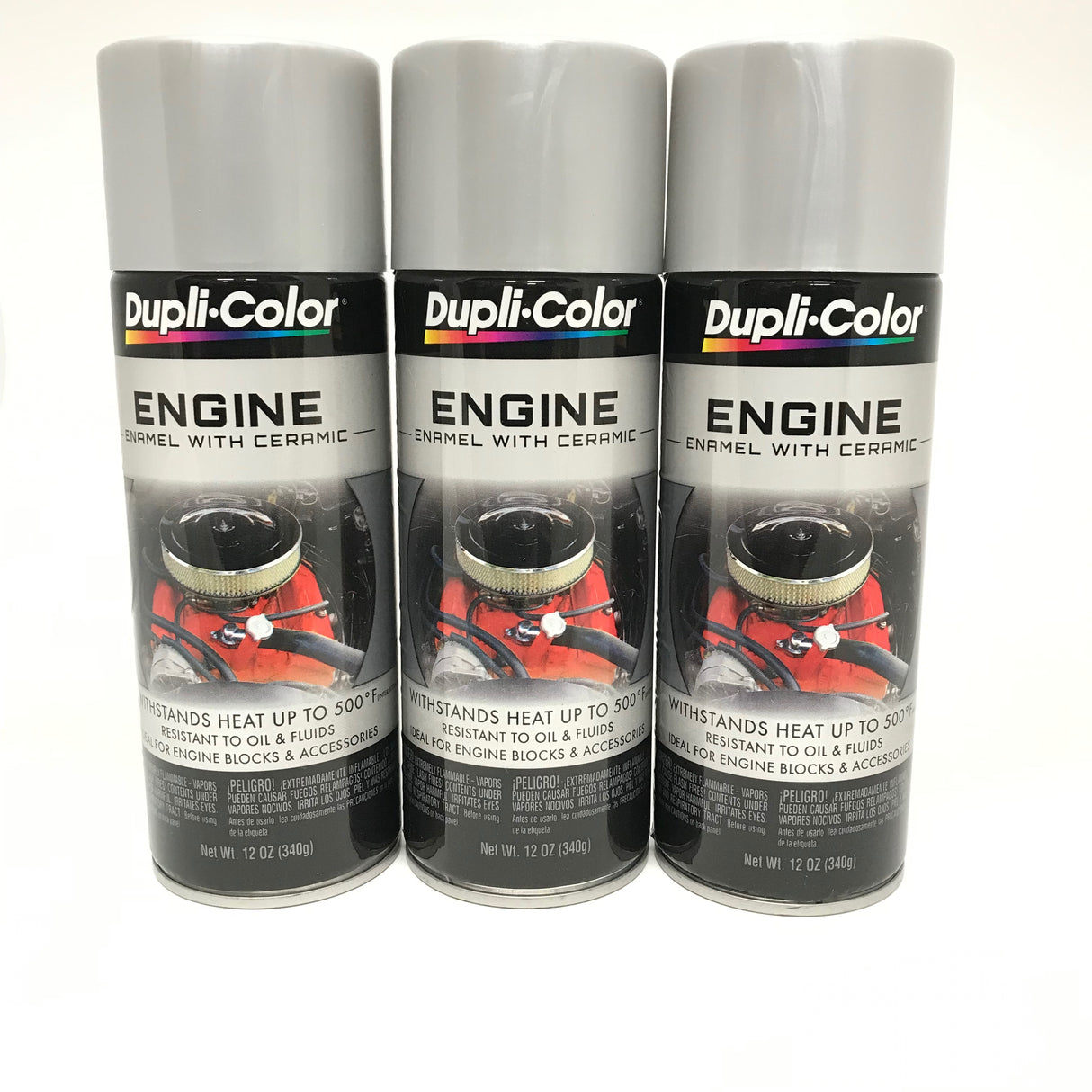 Duplicolor DE1615-3 Pack Engine Enamel Paint with Ceramic, Aluminum Color -12 oz