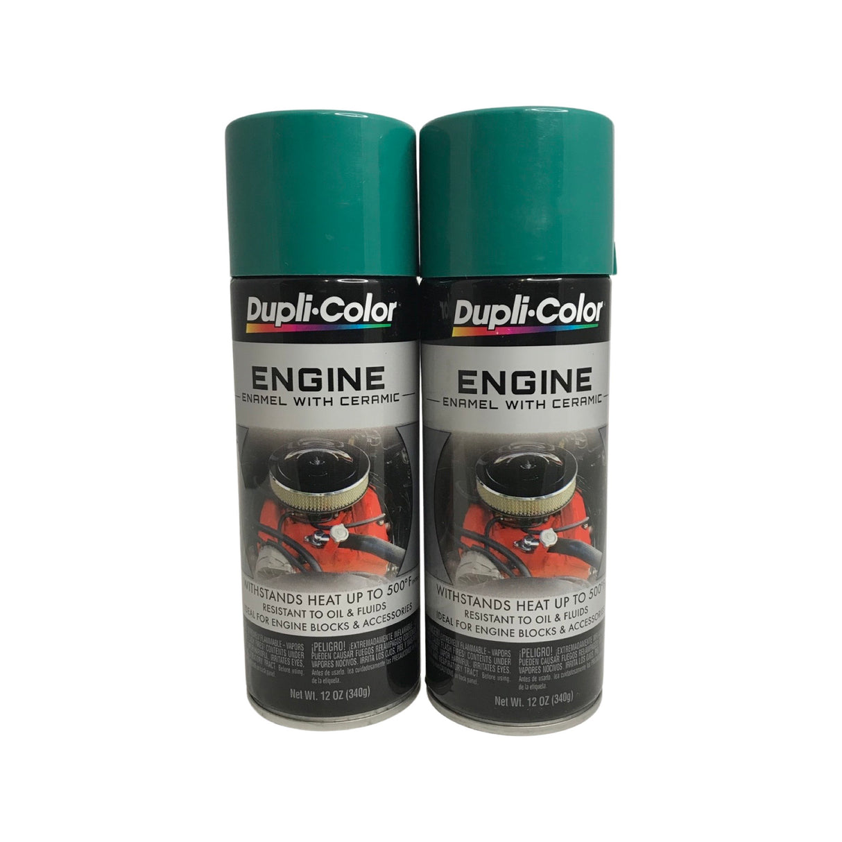 Duplicolor DE1617(2) Ford Green Engine Enamel Paint W/ Ceramic Resins - 12oz.