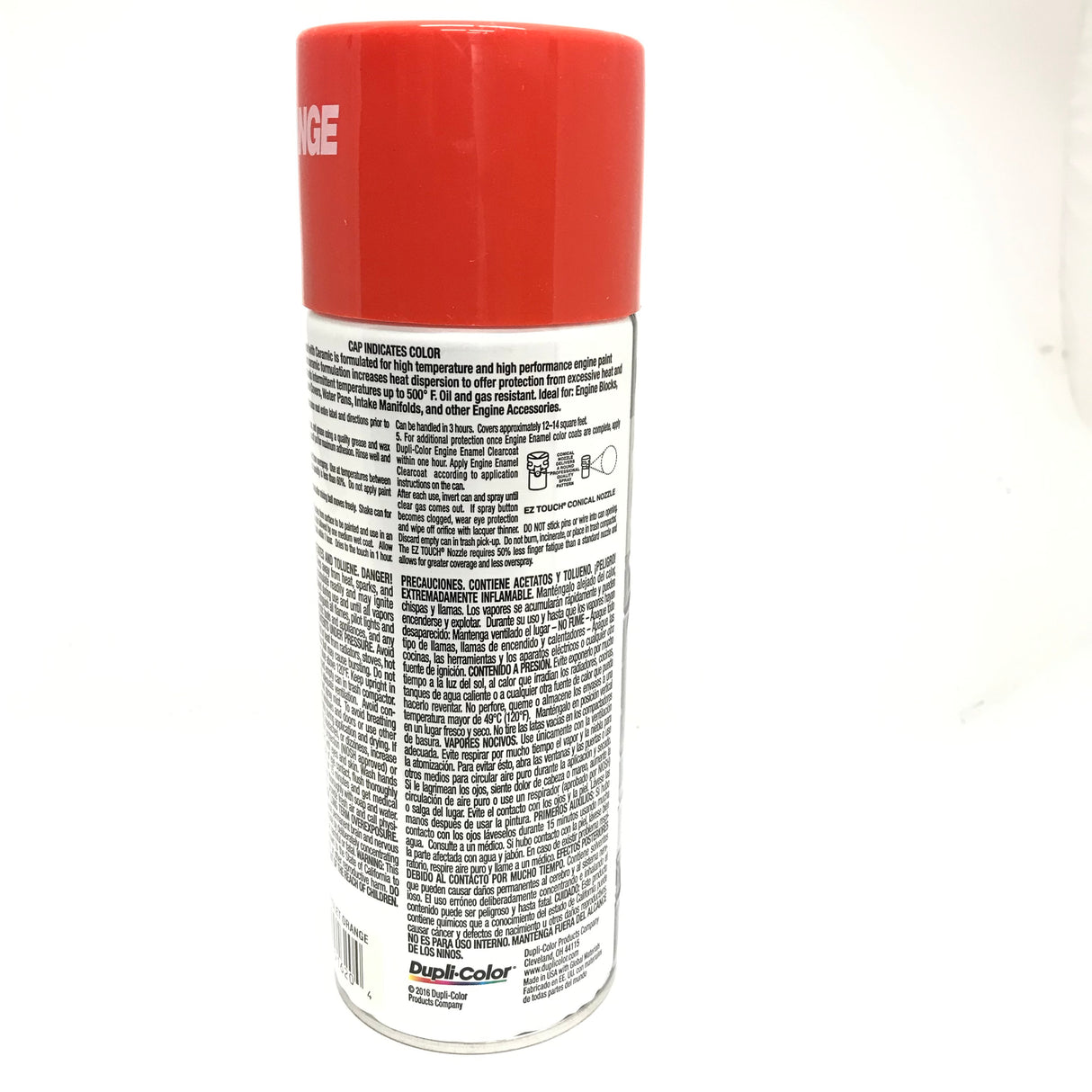 Duplicolor DE1620 Engine Enamel with Ceramic Chevrolet Orange color - 12 oz Aerosol Can