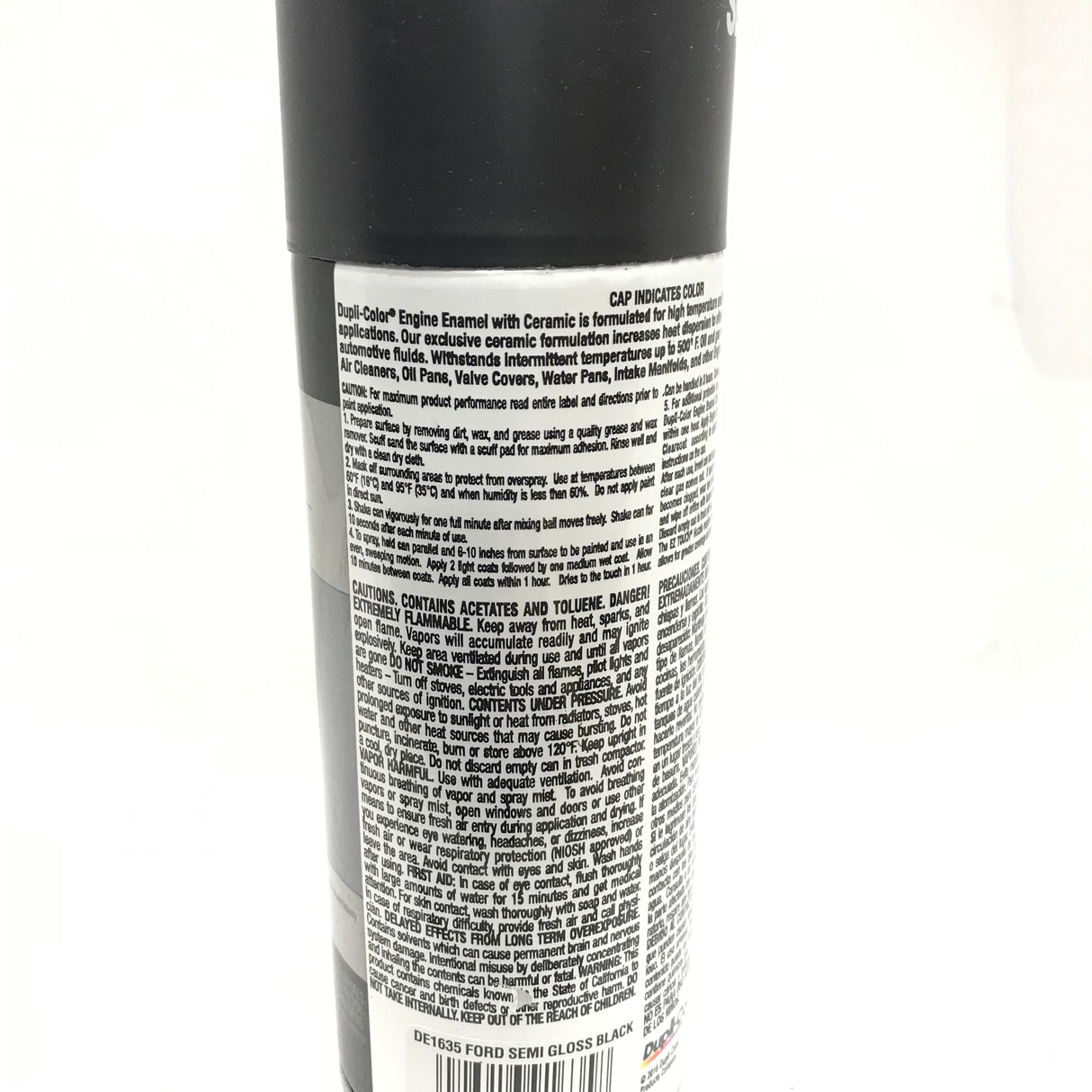 Duplicolor DE1635-6pack Engine Enamel with Ceramic Semi Gloss Black color - 12 oz Aerosol Can