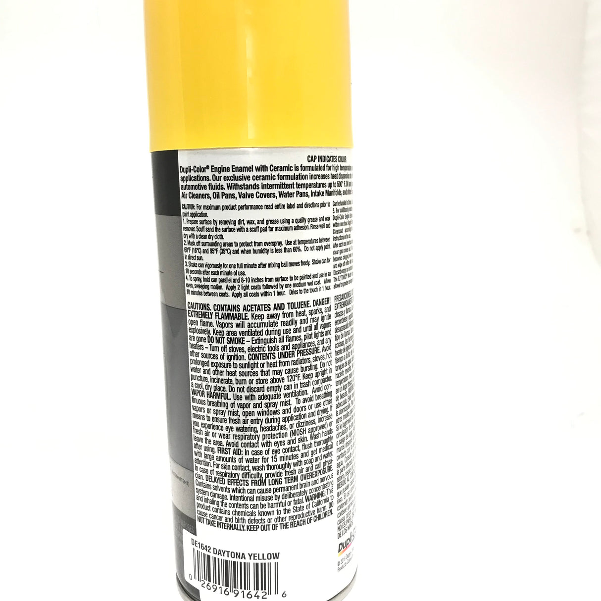 Duplicolor DE1642-4 PACK Engine Enamel with Ceramic Daytona Yellow Color - 12 oz Aerosol Can