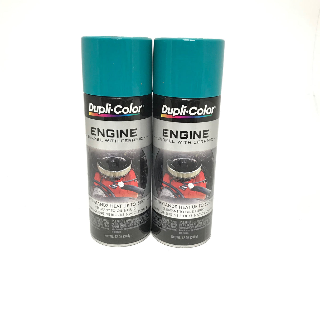 Duplicolor DE1643-2 Pack Engine Enamel Paint with Ceramic Torque & Teal - 12oz