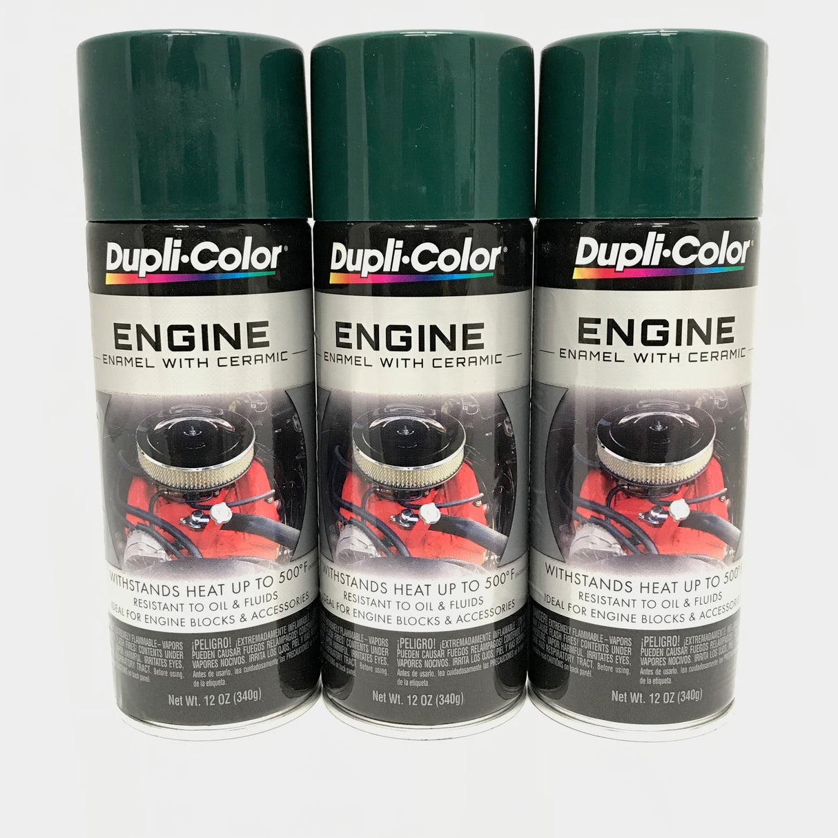 Duplicolor DE1644-3 PACK Engine Enamel Paint w/ Ceramic, Hunter Green - 12oz