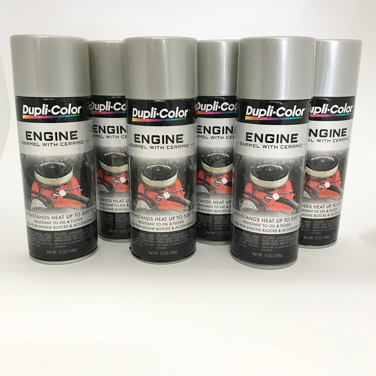 Duplicolor DE1615-6 Pack Aluminum Engine Enamel Paint with Ceramic 12 oz