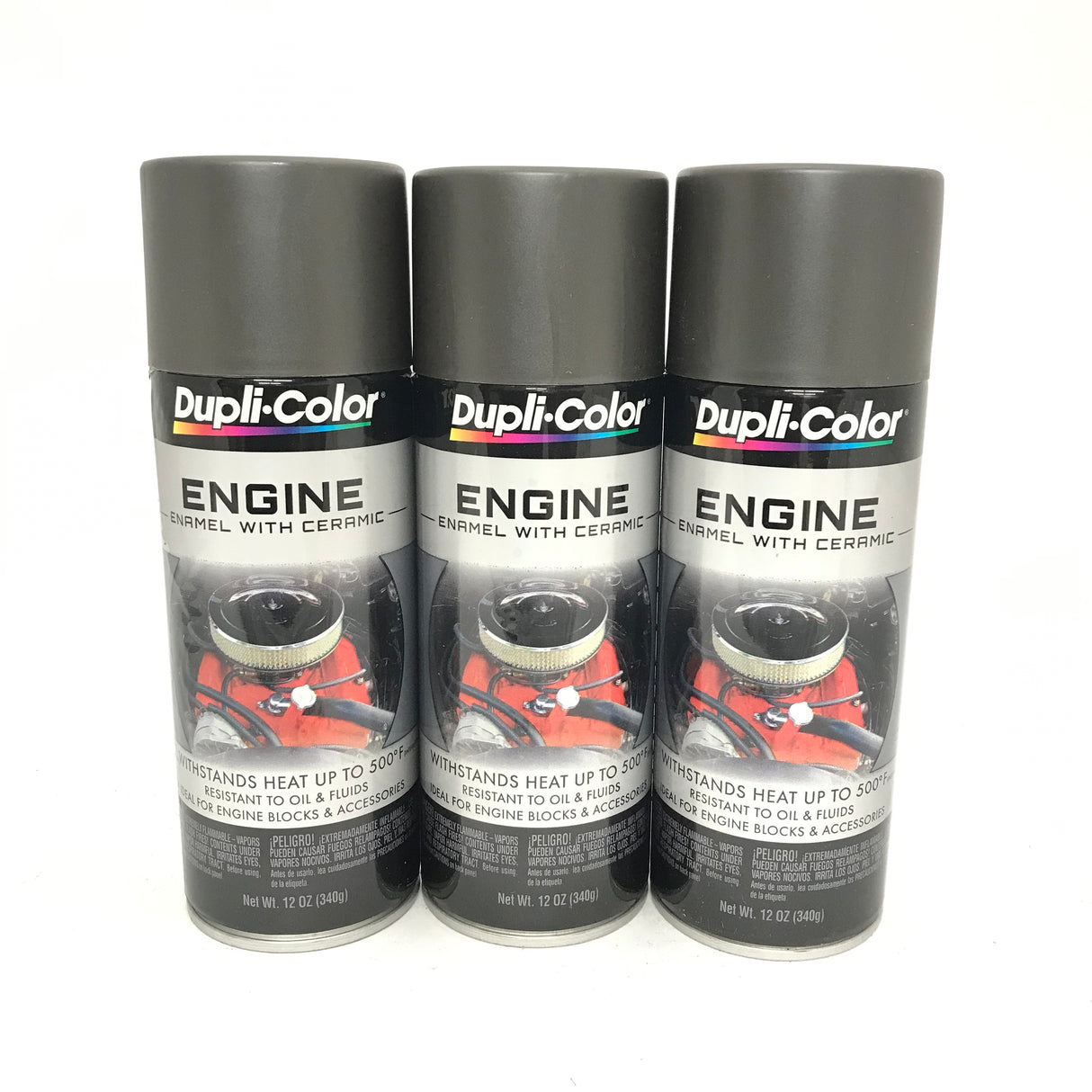 Duplicolor DE1651-3 Pack Engine Enamel with Ceramic Cast Coat Iron Color - 12 oz