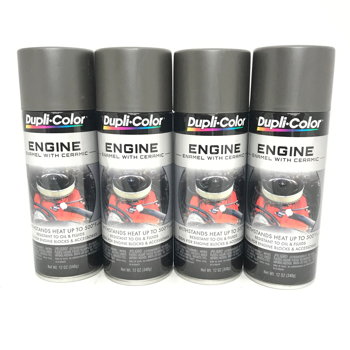 Duplicolor DE1651-4 Pack Engine Enamel with Ceramic Cast Coat Iron Color - 12 oz