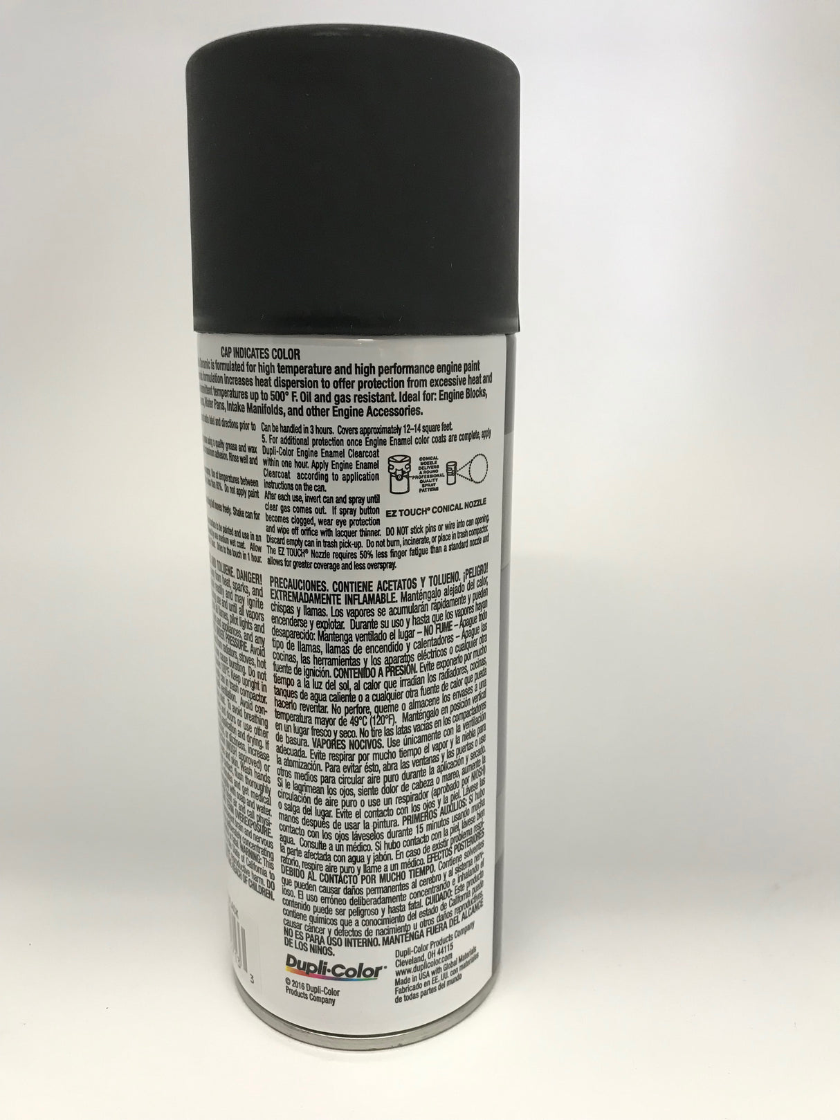 Duplicolor DE1654 Engine Enamel Paint w/ Ceramic, Flat Black - 12oz Aerosol