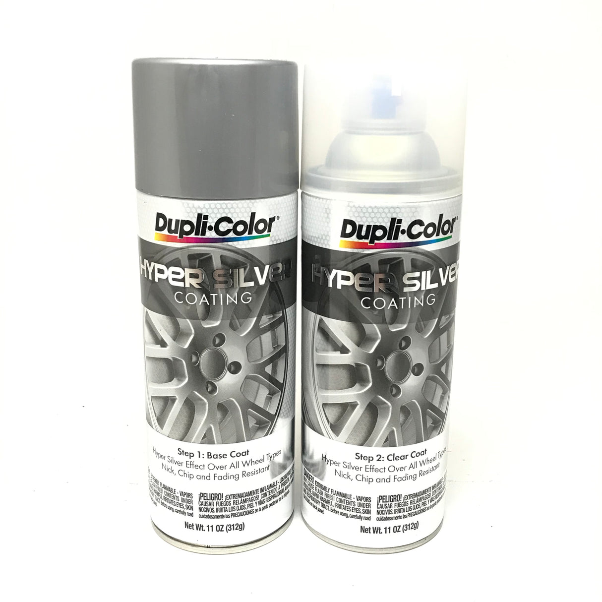 Duplicolor HSK100-2 PACK Hyper Silver Metallic Coating 2 Can Kit - Chip Resistant