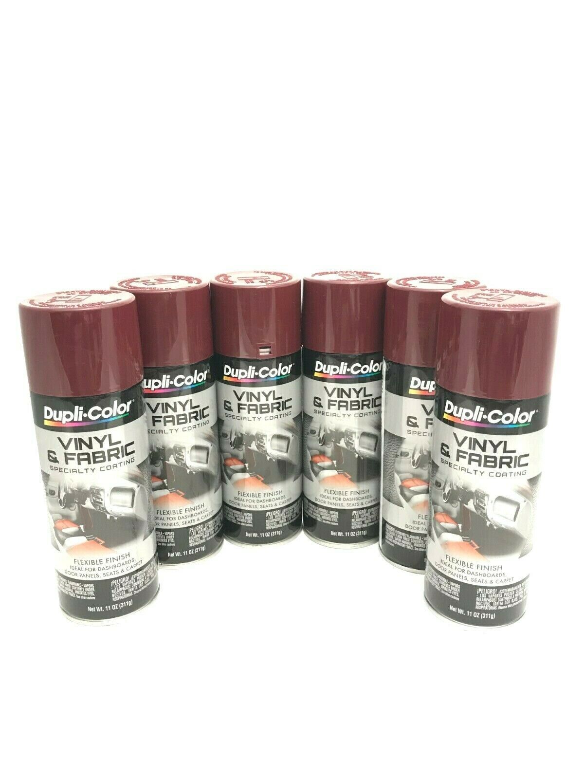 Duplicolor HVP110 - 6 Pack Vinyl & Fabric Spray Paint Burgundy - 11 oz