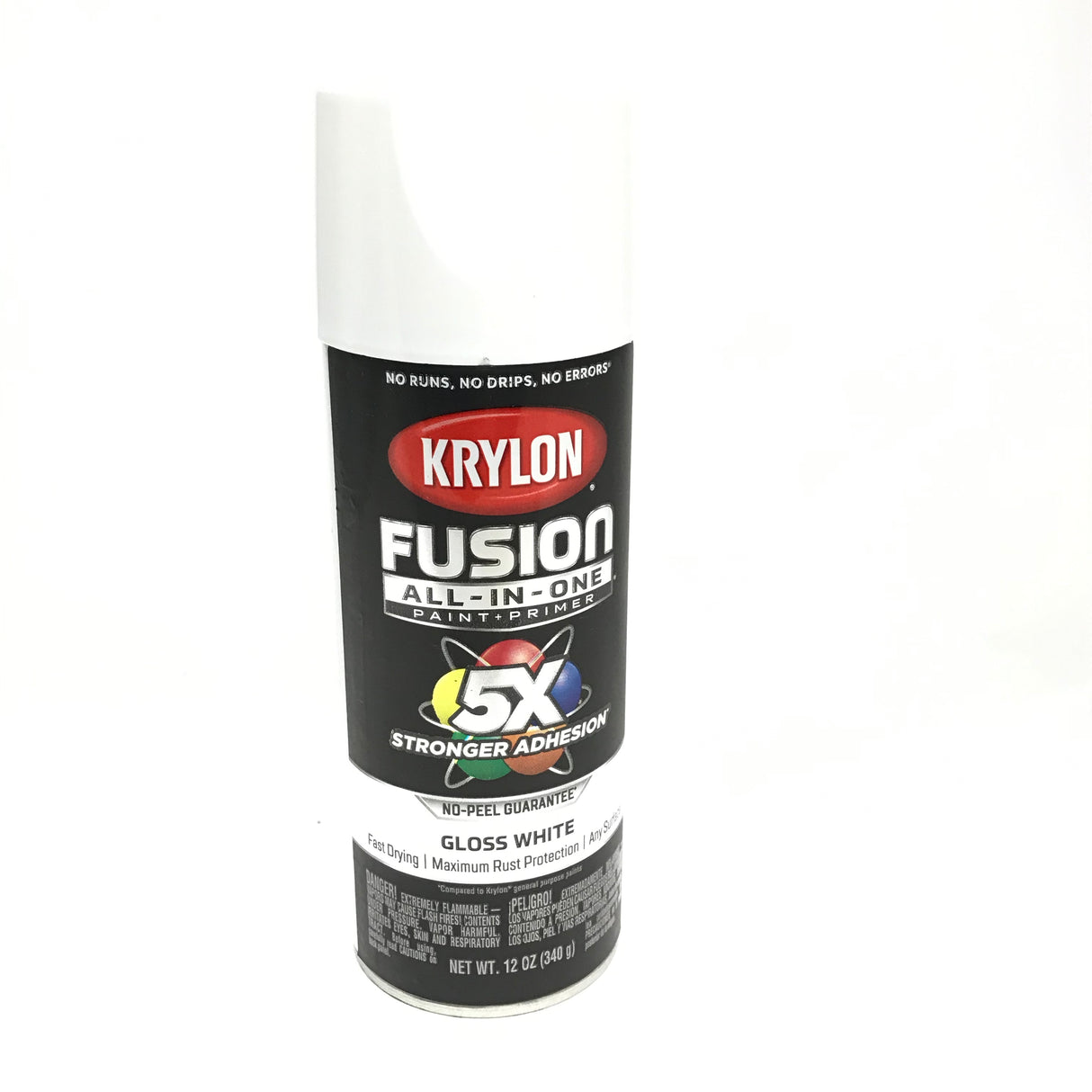 KRYLON 2727 Gloss White All-In-One Fusion Paint & Primer - No-Peel - 12 oz Aerosol