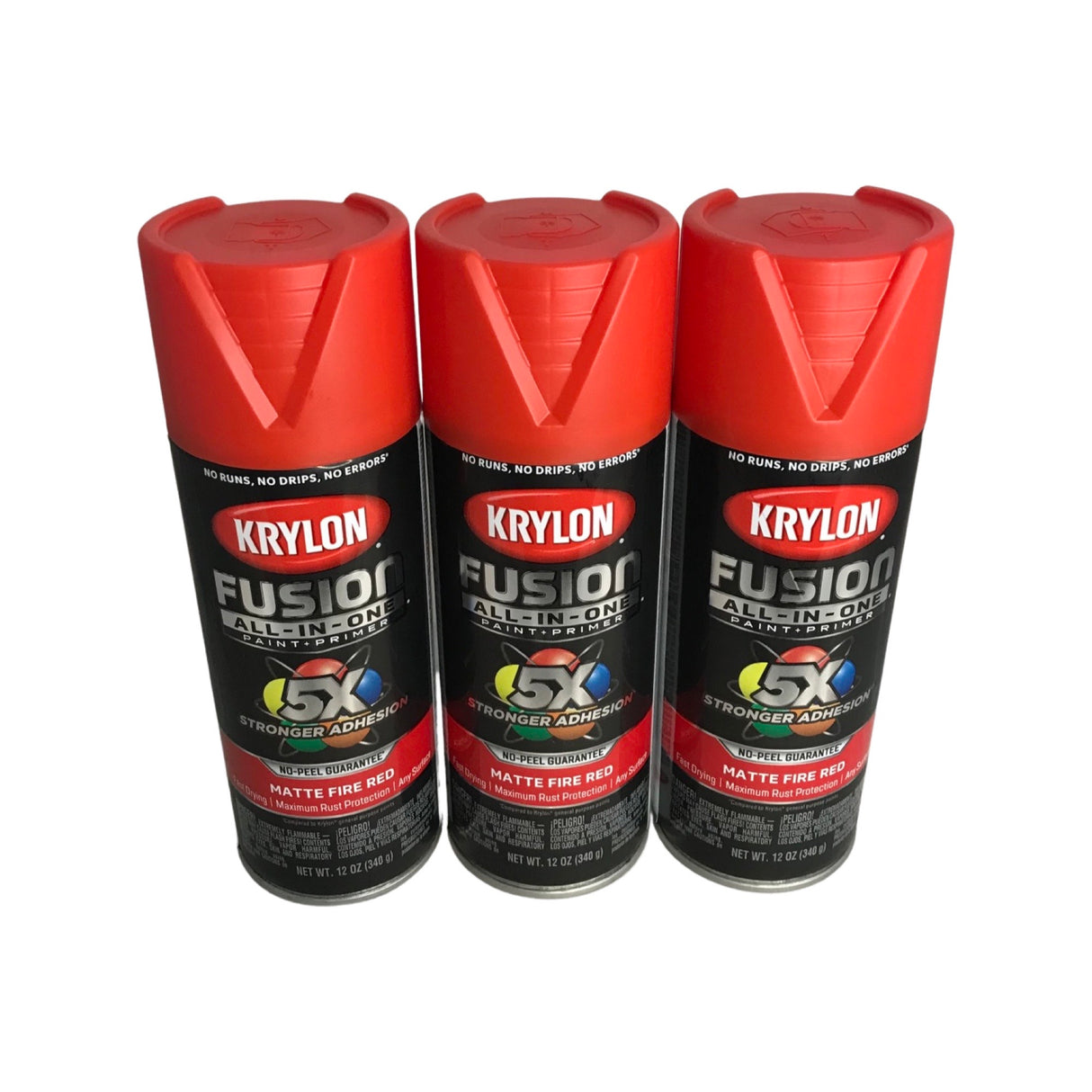 Krylon - 2756 (3 Pk) Matte Fire Red Spray Paint Fusion All in One Paint & Primer