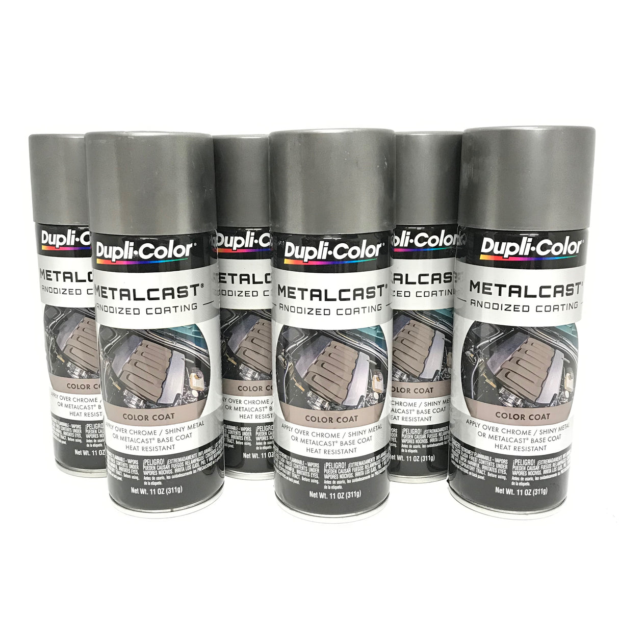 Duplicolor MC206-6 PACK MetalCast SMOKE Anodized Heat Resistant Coating - 11 oz
