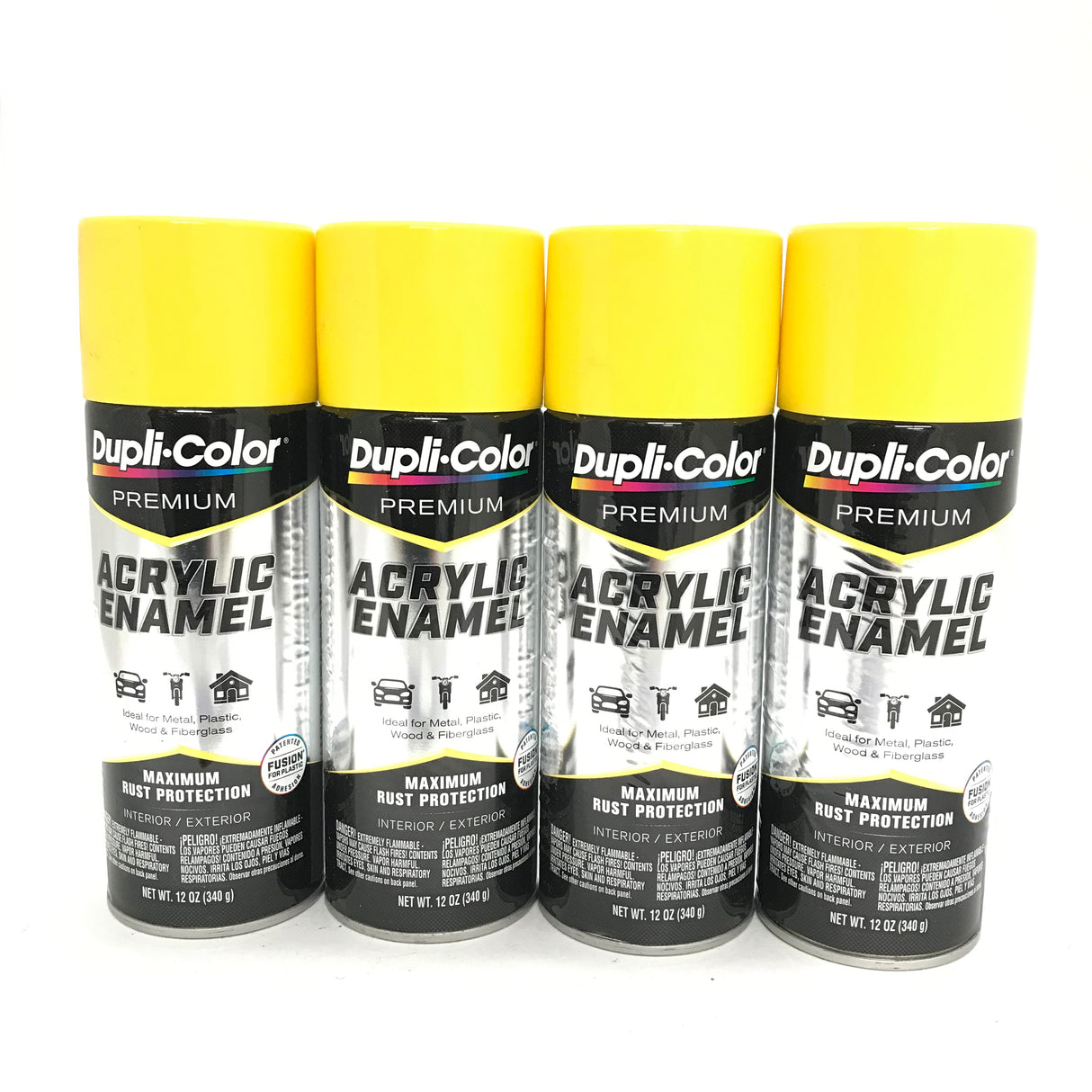 Duplicolor PAE113-4 PACK CHROME YELLOW Premium Acrylic Enamel - Rust Protection - 12 OZ