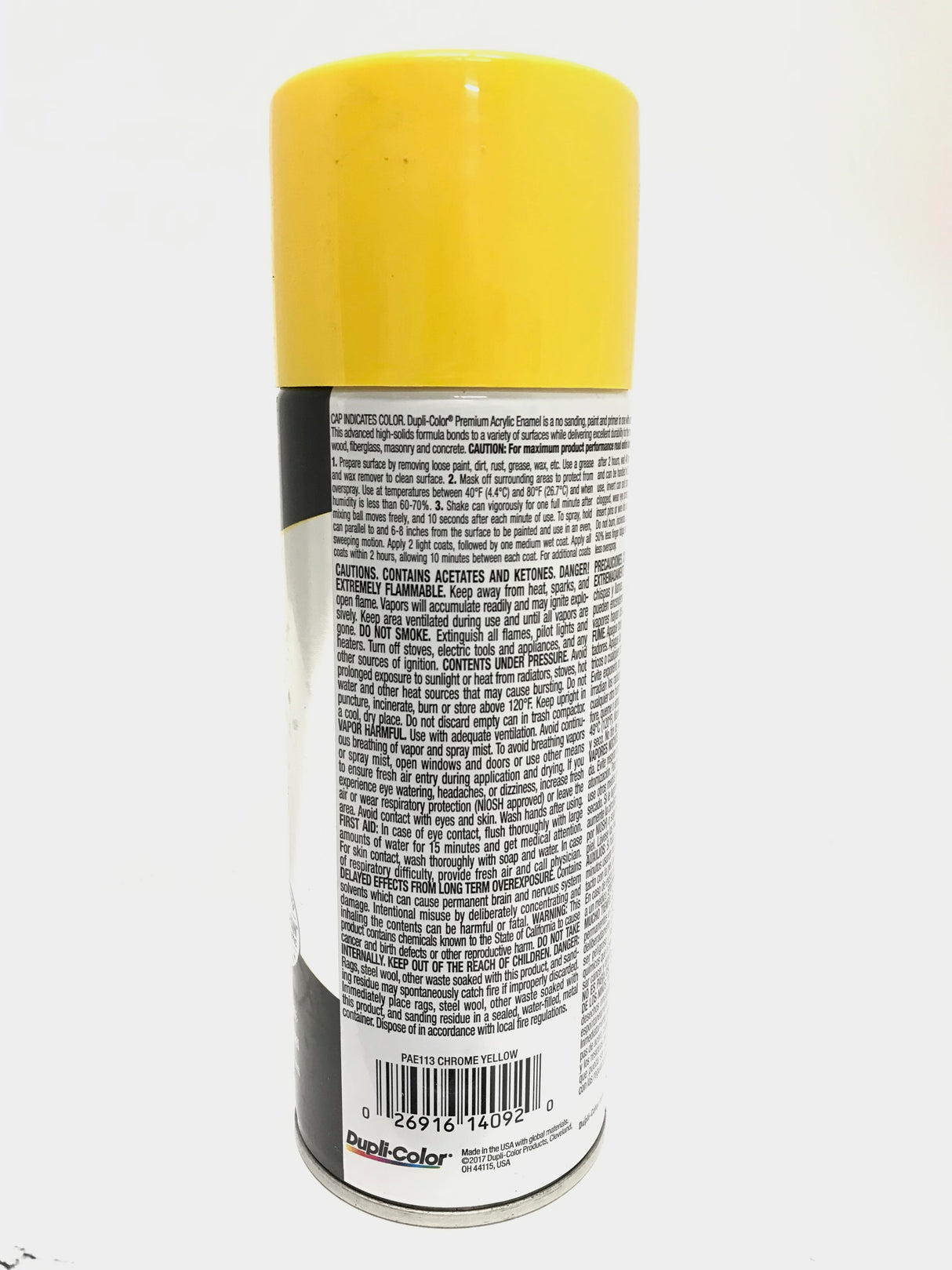 Duplicolor PAE113-2 PACK CHROME YELLOW Premium Acrylic Enamel - Rust Protection - 12 OZ