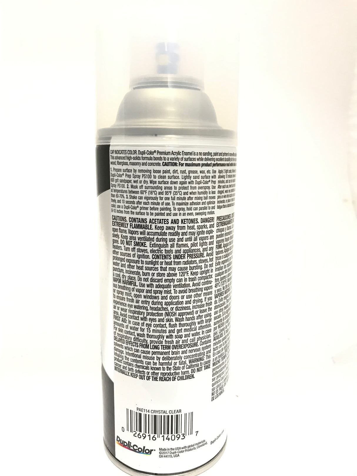 Duplicolor PAE114 CRYSTAL CLEAR Premium Acrylic Enamel - Rust Protection - 12oz