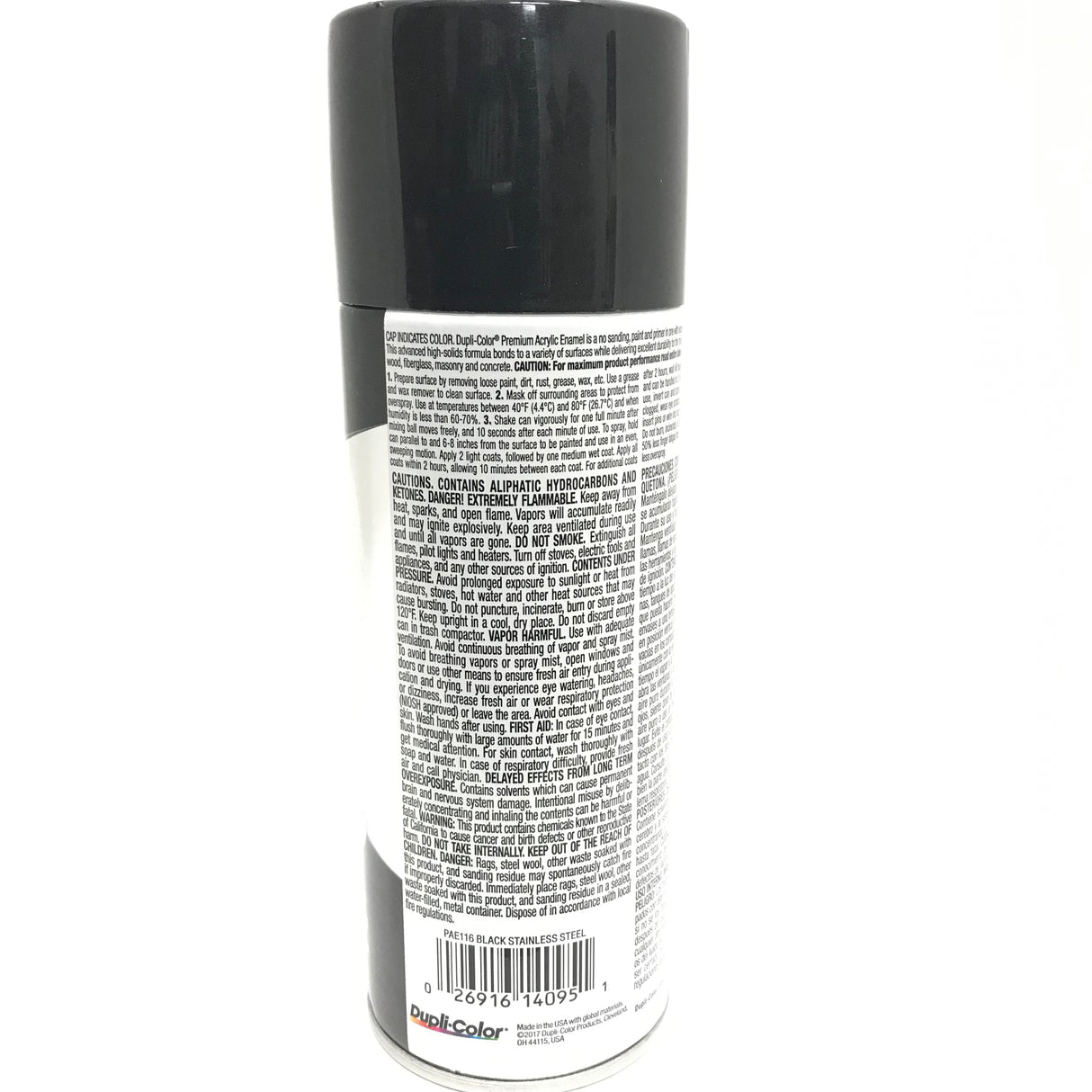 Duplicolor PAE116- Black Stainless Steel Premium Acrylic Enamel Paint & Primer - 12 oz