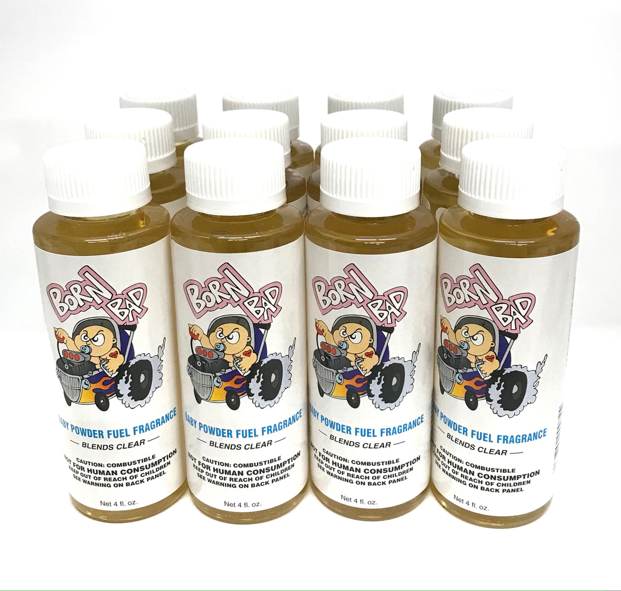 Power Plus Lubricants-12 PACK BABY POWDER Fuel Fragrance for Car, Motorcycle, ATV, IMCA - 4 fl oz