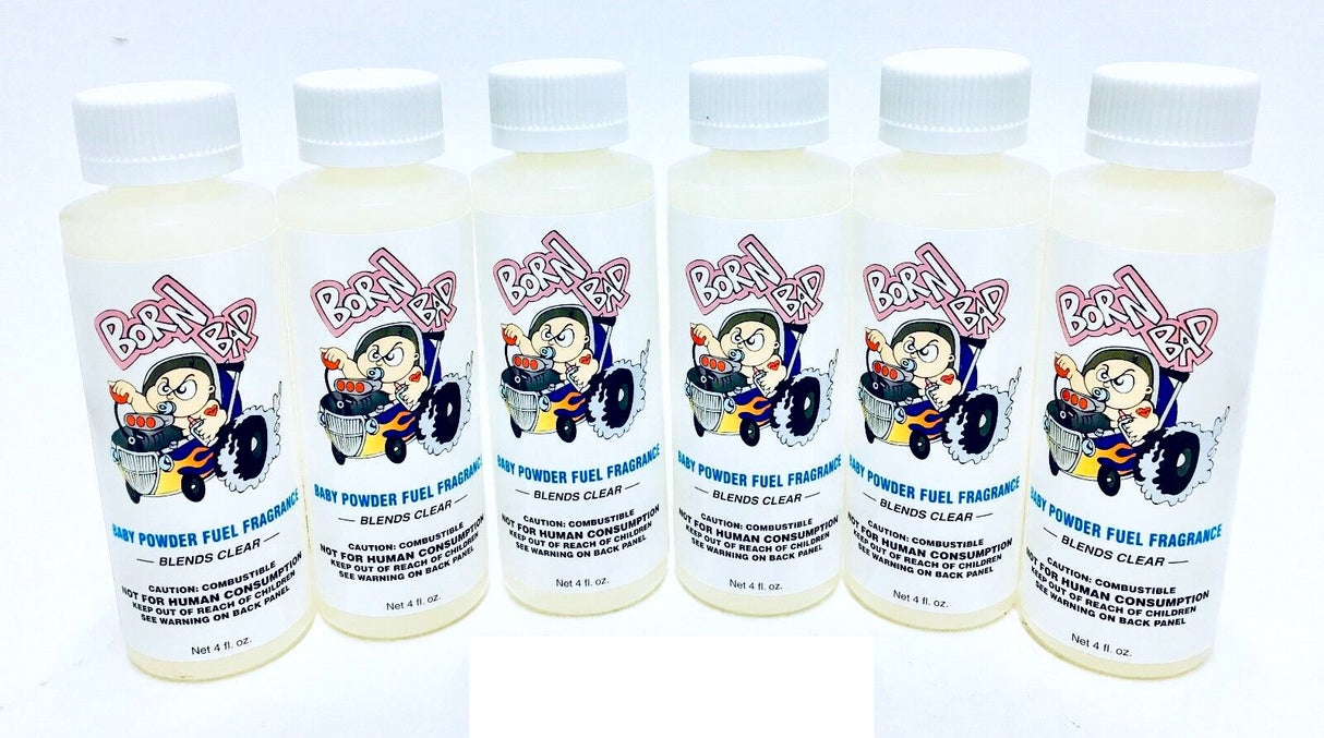Power Plus Lubricants-6 PACK BABY POWDER Fuel Fragrance for Car, Motorcycle, ATV, IMCA - 4 fl oz