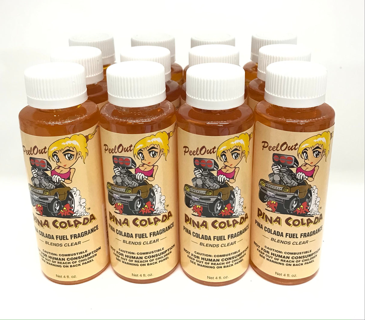 Power Plus Lubricants-12 PACK PINA COLADA Fuel Fragrance for Car, Motorcycle, ATV, IMCA - 4 fl oz