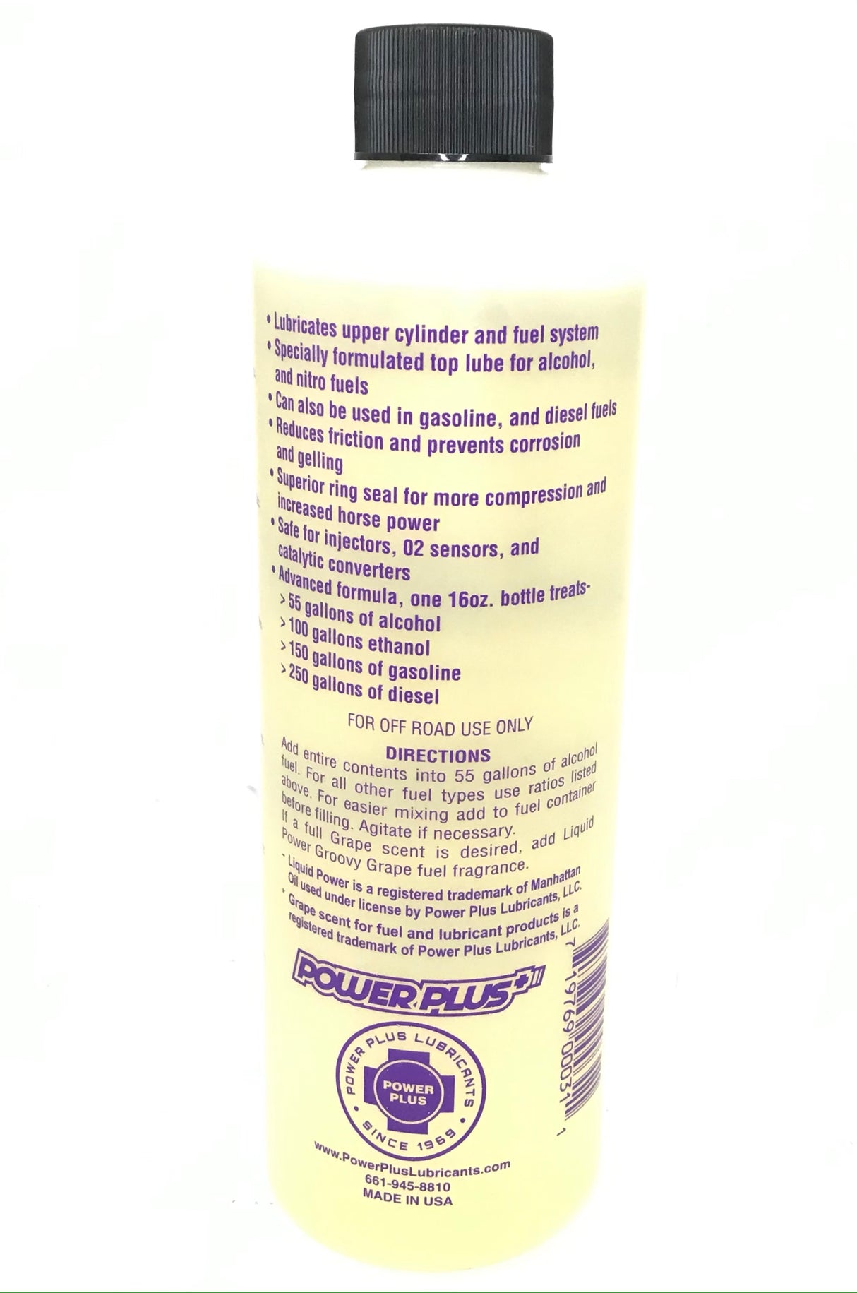 PowerPlus GRAPE Scented Lubricants Alcohol Top Lube 16oz-Liquid Power Upper Cylinder Lube - 6 PACK