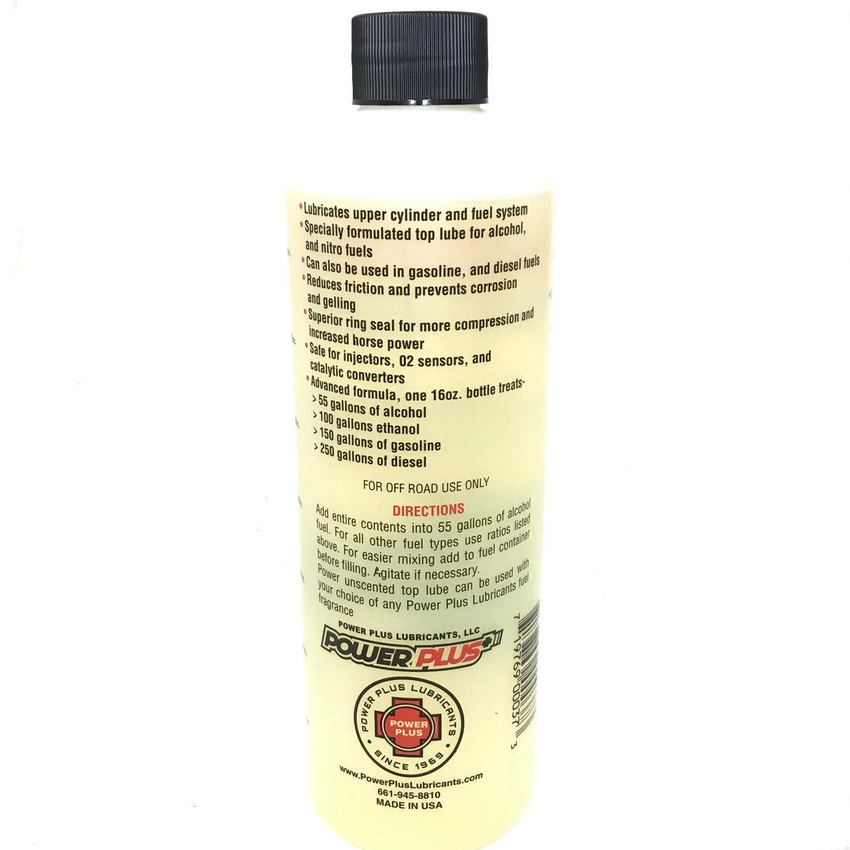 PowerPlus Lubricants Alcohol Top Lube Unscented 16oz-Liquid Power Upper Cylinder Lube - 2 PACK