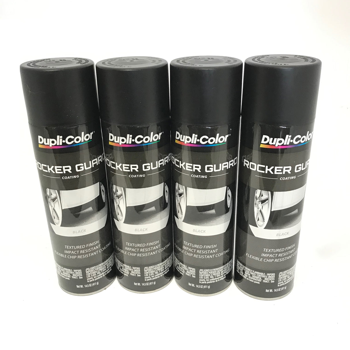 Duplicolor RGA101-4 PACK BLACK Rocker Guard Coating Impact Resistant - 14.5 oz