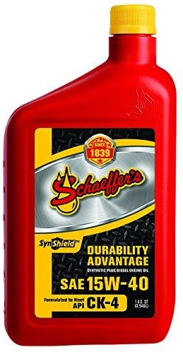 Schaeffer's 0700-012 SynShield Durability Advantage 15W-40 Diesel Engine Oil - 1 qt.