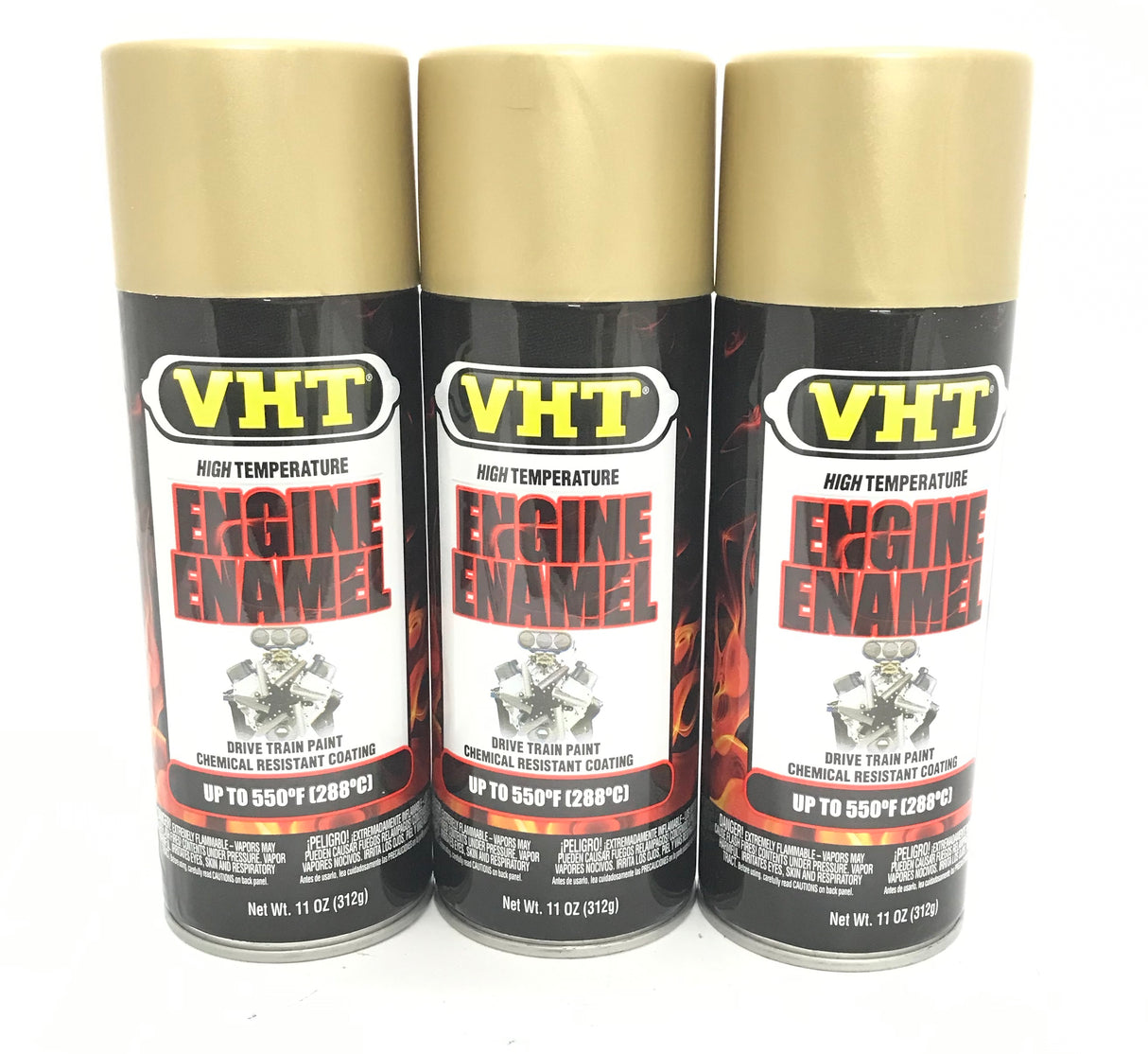 VHT SP132-3 PACK UNIVERSAL GOLD Engine Enamel High Heat Coating, Drive Train Paint - 11 oz