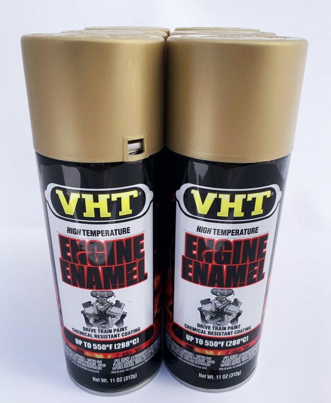 VHT SP132-6 PACK UNIVERSAL GOLD Engine Enamel High Heat Coating, Drive Train Paint - 11 oz