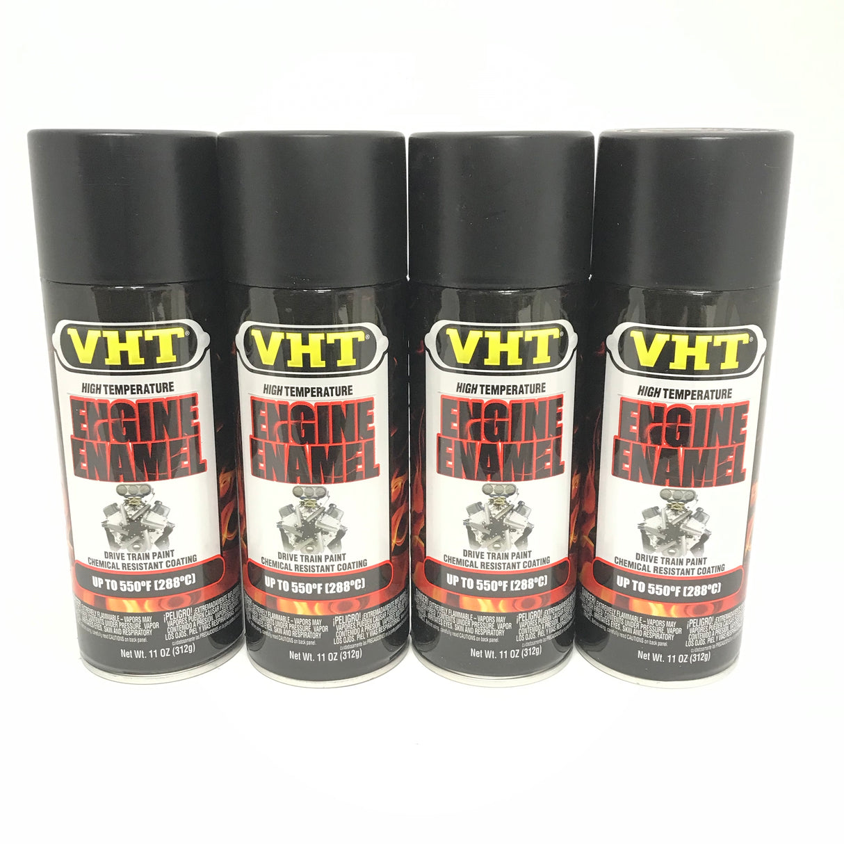 VHT SP139-4 Pack GM Satin Black Engine Enamel High Heat Drive Train Paint - 11 oz