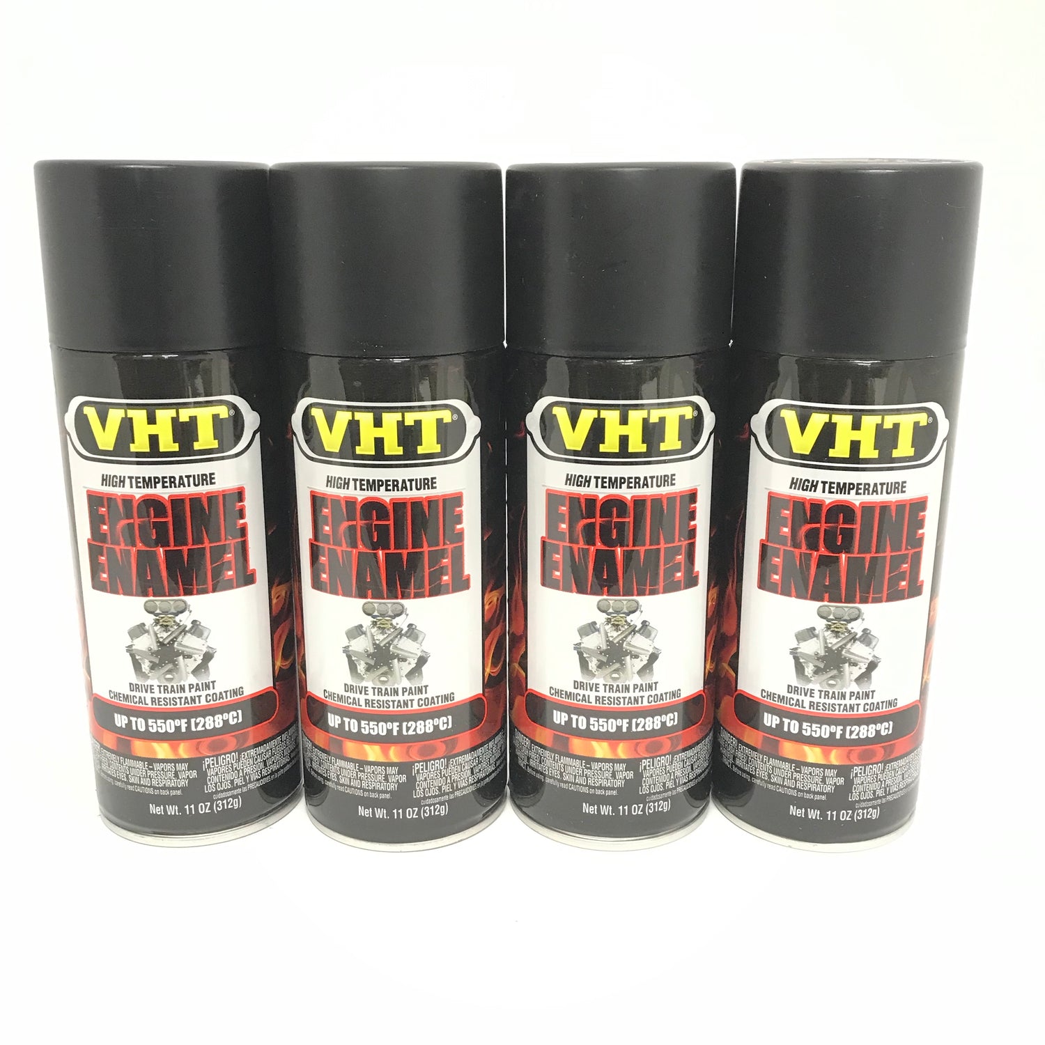 VHT SP139-4 Pack GM Satin Black Engine Enamel High Heat Drive Train Paint - 11 oz