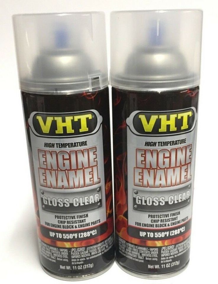 VHT SP145-2 PACK High Temperature Engine Enamel GLOSS CLEAR  - 11 oz