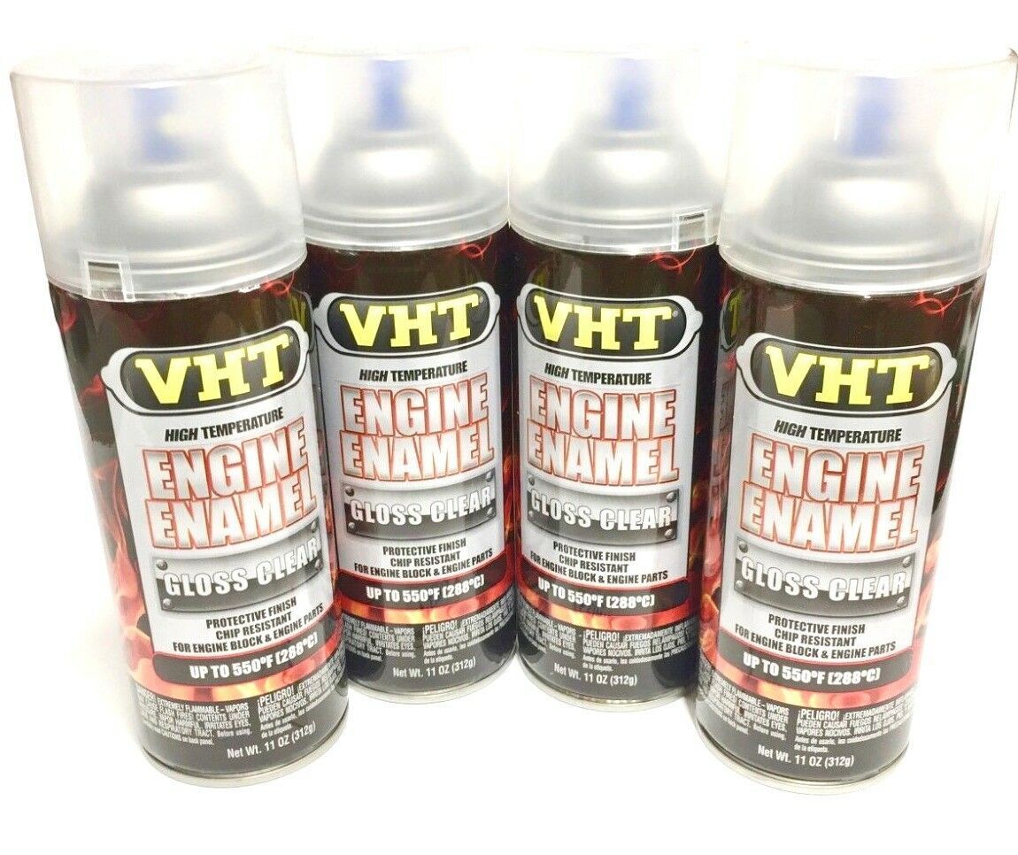 VHT SP145-4 PACK High Temperature Engine Enamel GLOSS CLEAR  - 11 oz