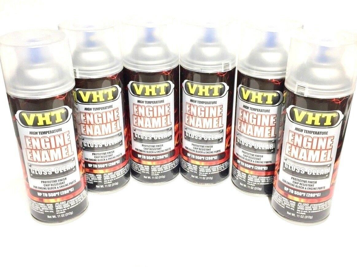 VHT SP145-6 PACK High Temperature Engine Enamel GLOSS CLEAR  - 11 oz
