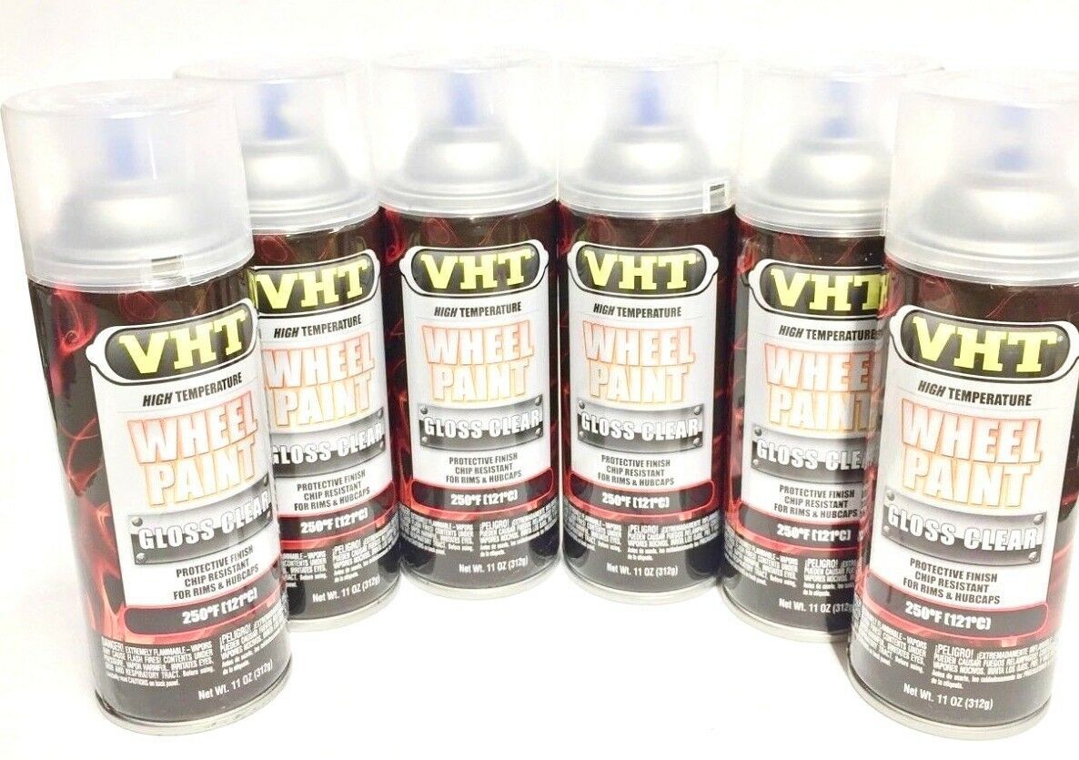 VHT SP184-6 PACK High Temperature Wheel Paint GLOSS CLEAR - 11oz Aerosol
