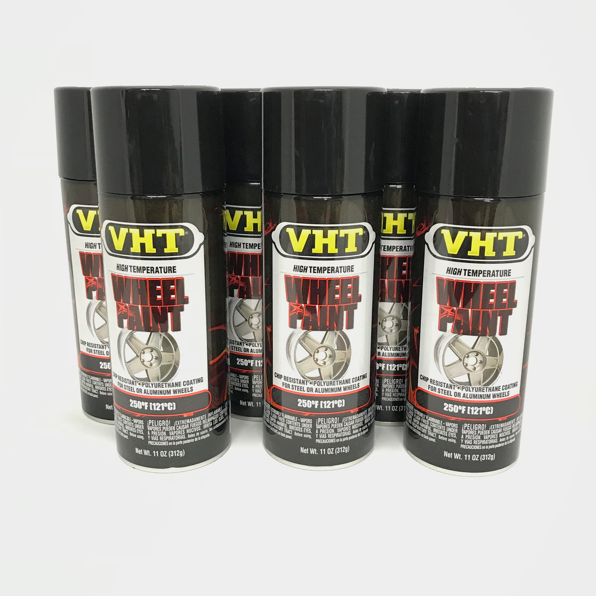 VHT SP187-6 PACK GLOSS BLACK Wheel Paint Chip & Fade Resistant-11 oz Aerosol