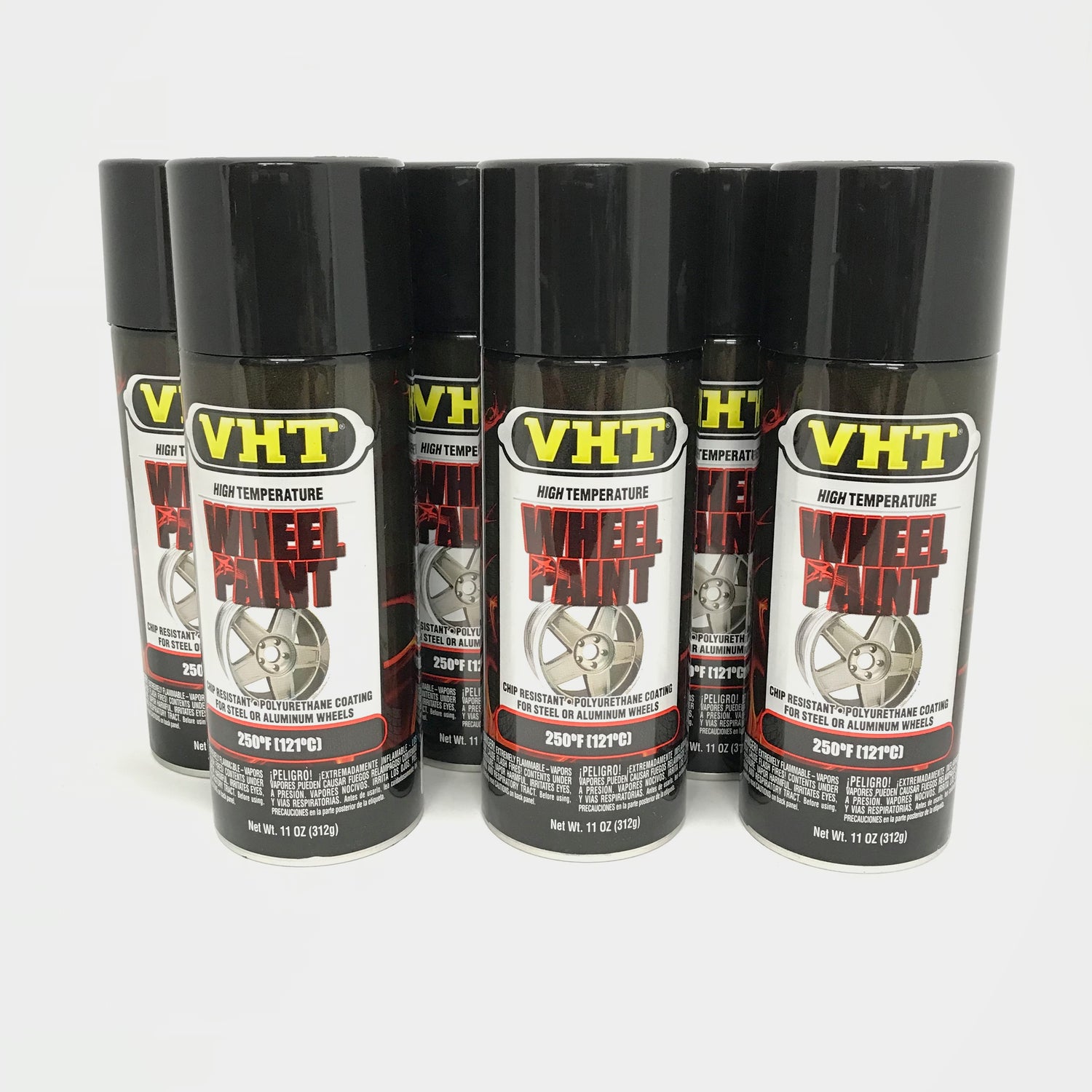 VHT SP187-6 PACK GLOSS BLACK Wheel Paint Chip & Fade Resistant-11 oz Aerosol