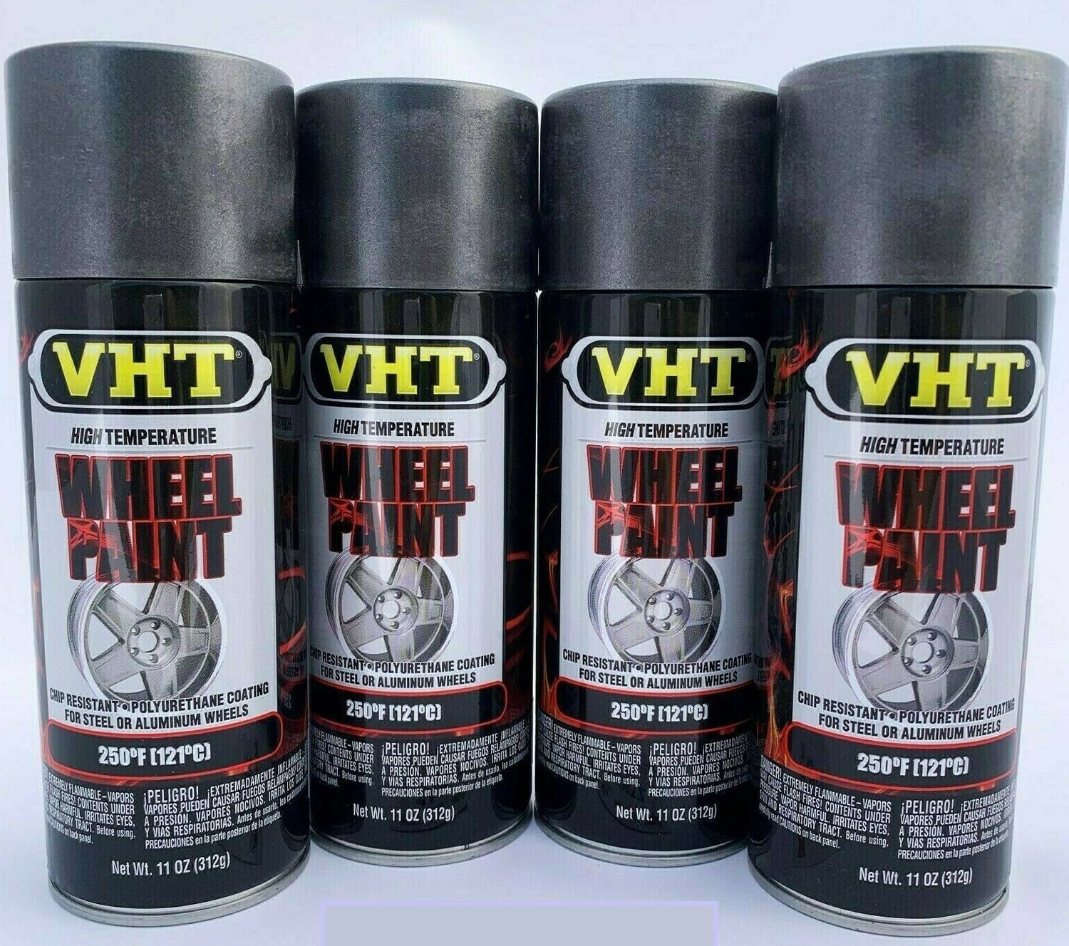 VHT SP189-4 PACK High Temperature GRAPHITE Wheel Paint, Chip Resistant - 11 oz