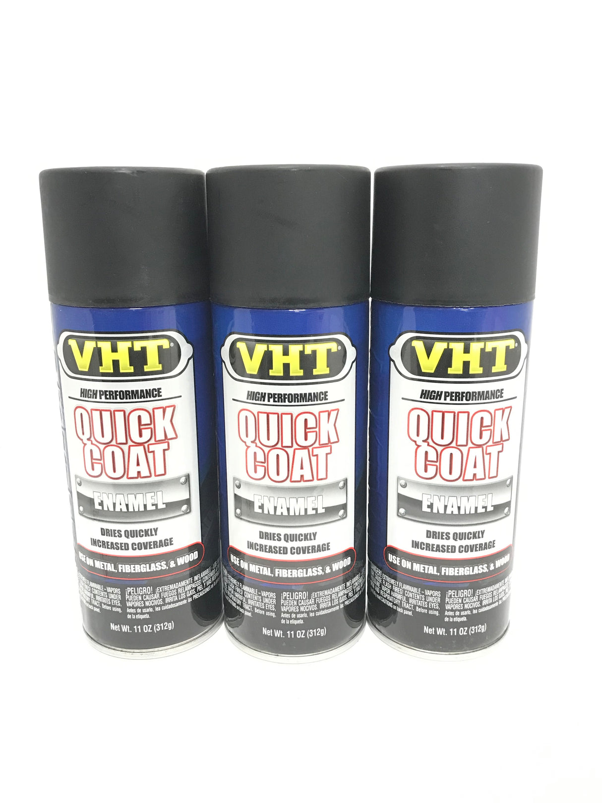 VHT SP510-3 PACK FLAT BLACK Quick Coat Enamel - 11 oz