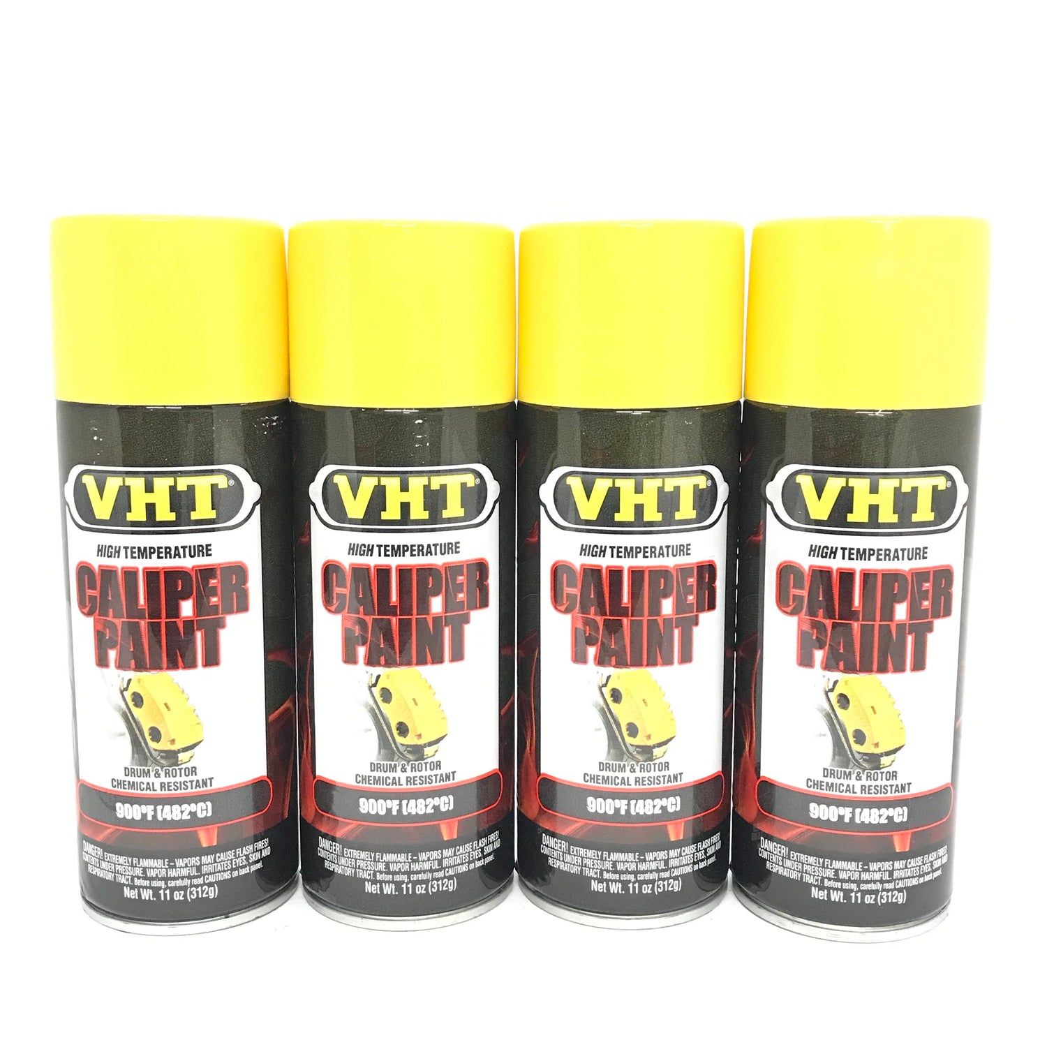 VHT SP738-4 PACK BRIGHT YELLOW Brake Caliper Paint, Drums, Rotors Paint - High Heat -11oz
