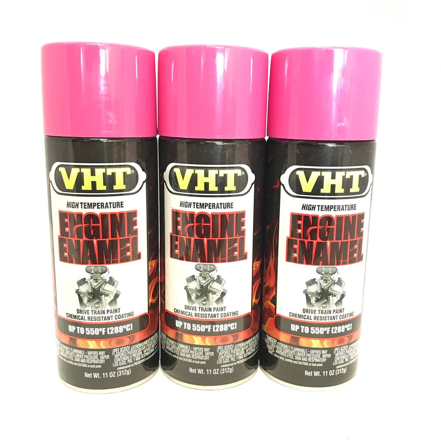 VHT SP756-3 PACK HOT PINK Engine Enamel High Heat Drive Train Paint - 11 oz