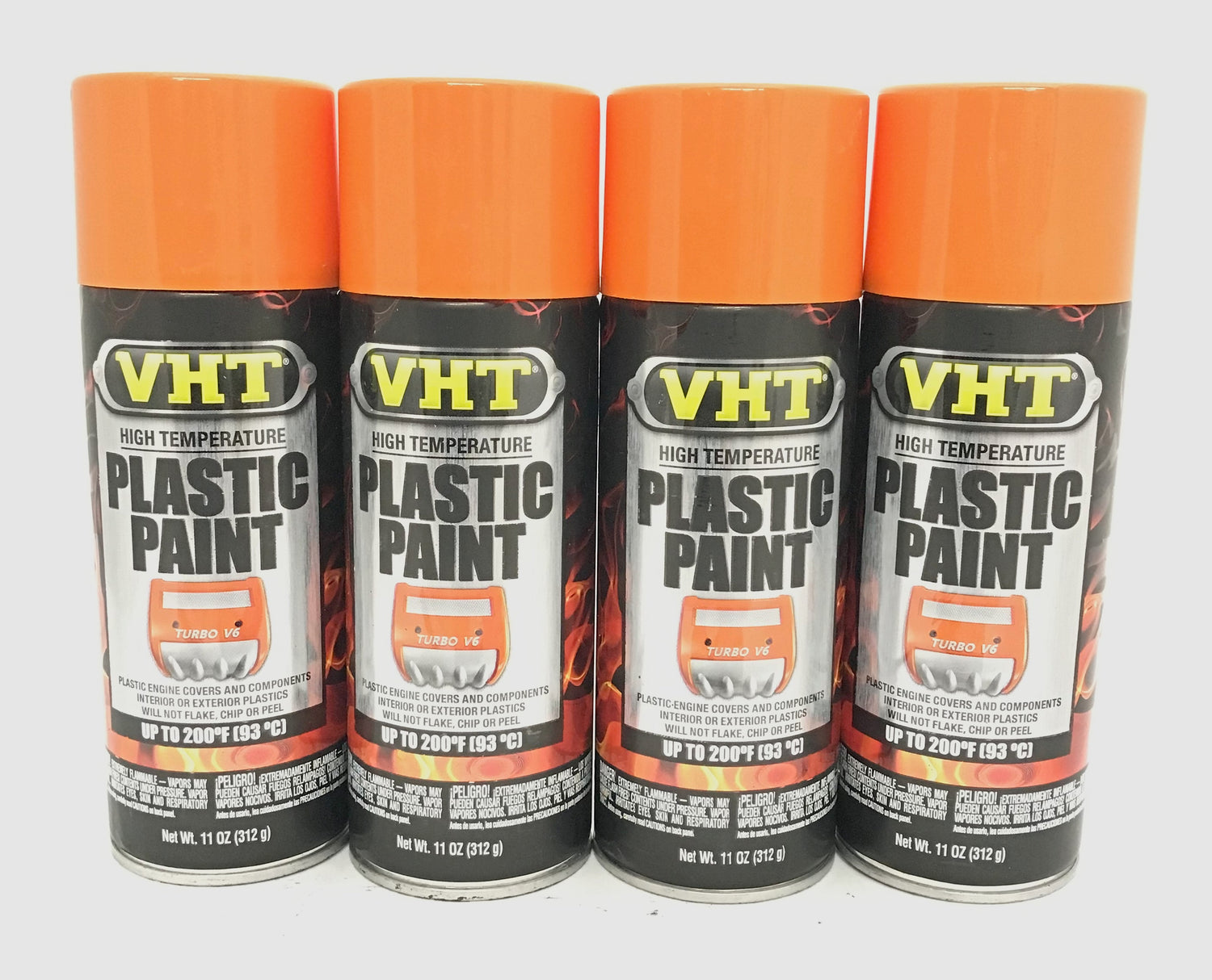 VHT SP823-4 PACK GLOSS ORANGE High Temperature Plastic Paint - 11 oz Aerosol