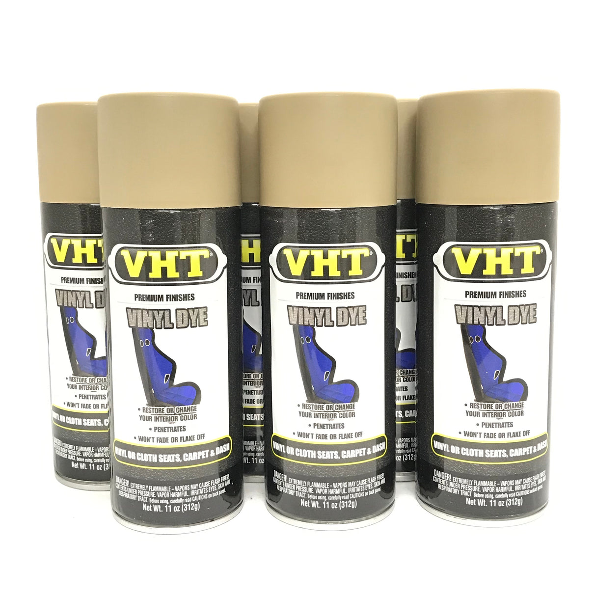 VHT SP944-6 PACK BUCKSKIN TAN Vinyl Dye Carpet, Dashboards, Vinyl Seats, Trunk Carpet